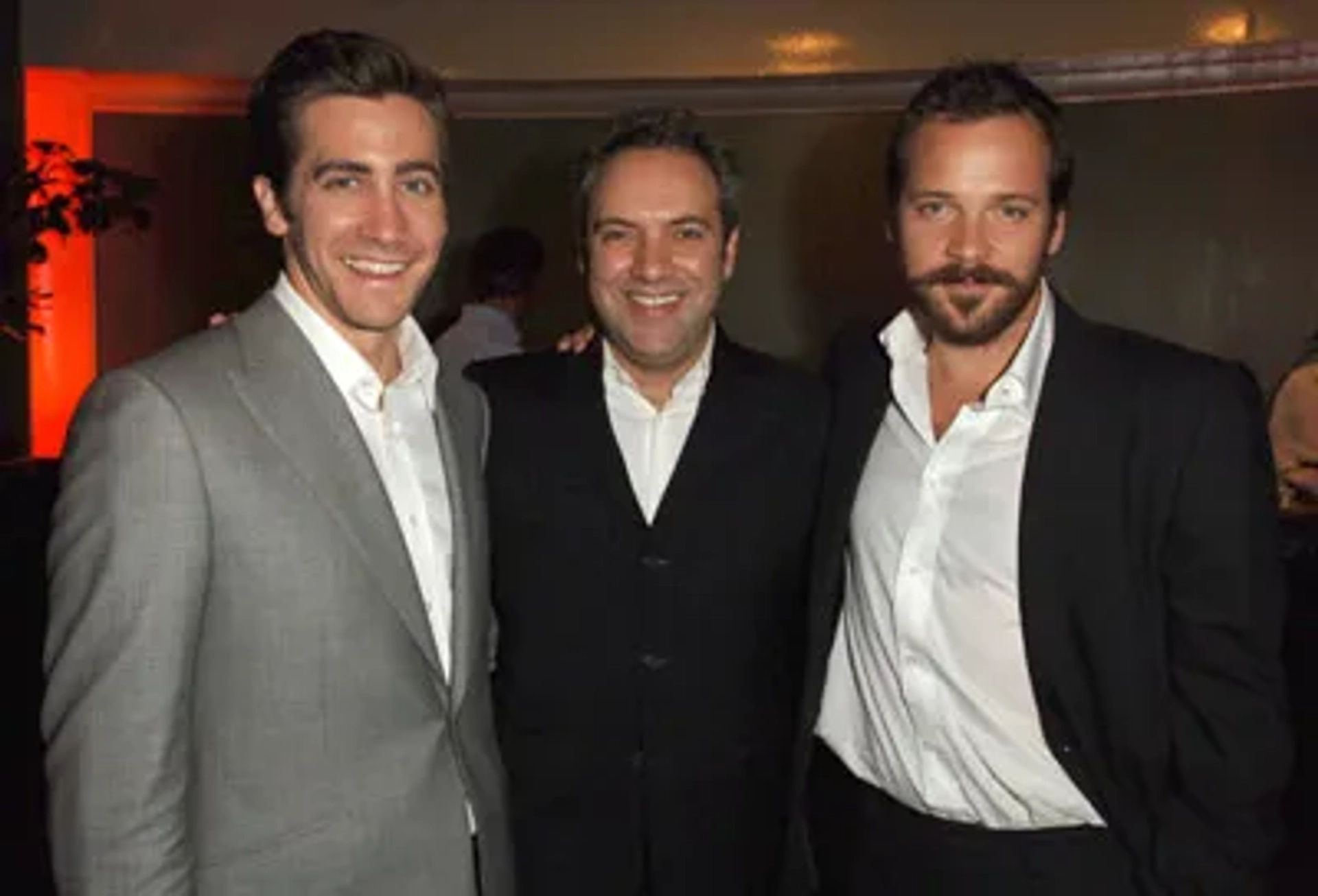 Sam Mendes, Jake Gyllenhaal, and Peter Sarsgaard at an event for Jarhead (2005)