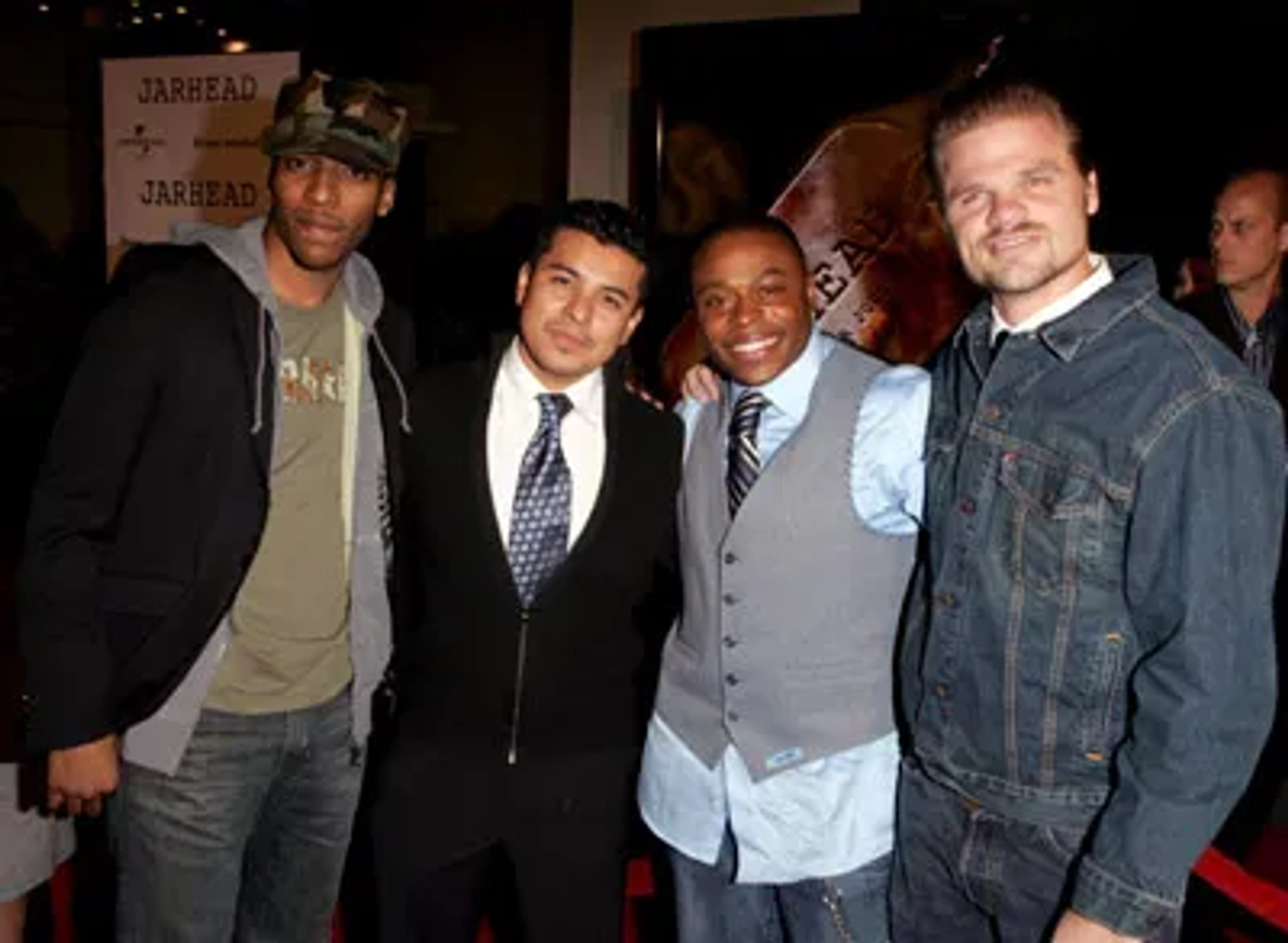 Kareem J. Grimes, Evan Jones, Jacob Vargas, and Jocko Sims at an event for Jarhead (2005)