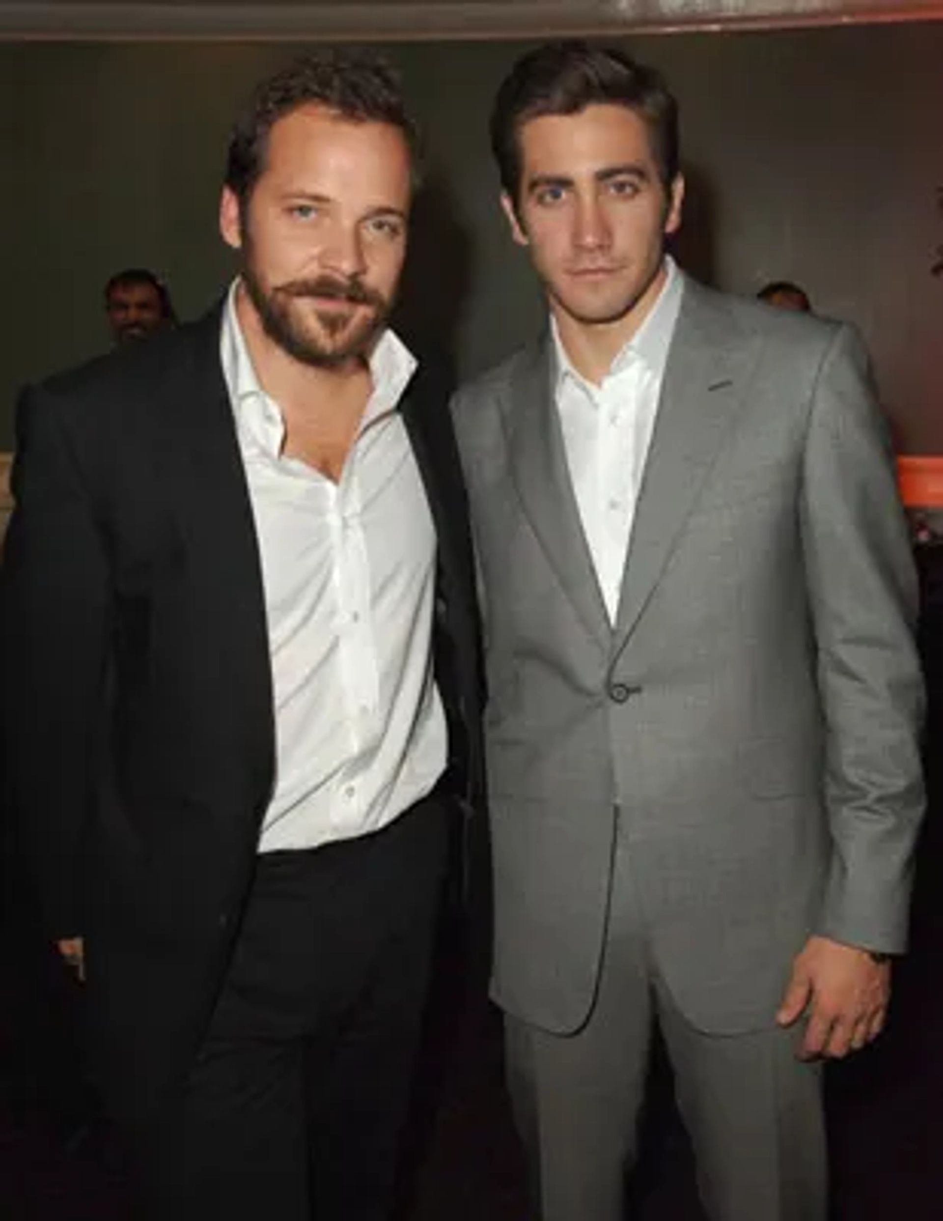 Jake Gyllenhaal and Peter Sarsgaard at an event for Jarhead (2005)