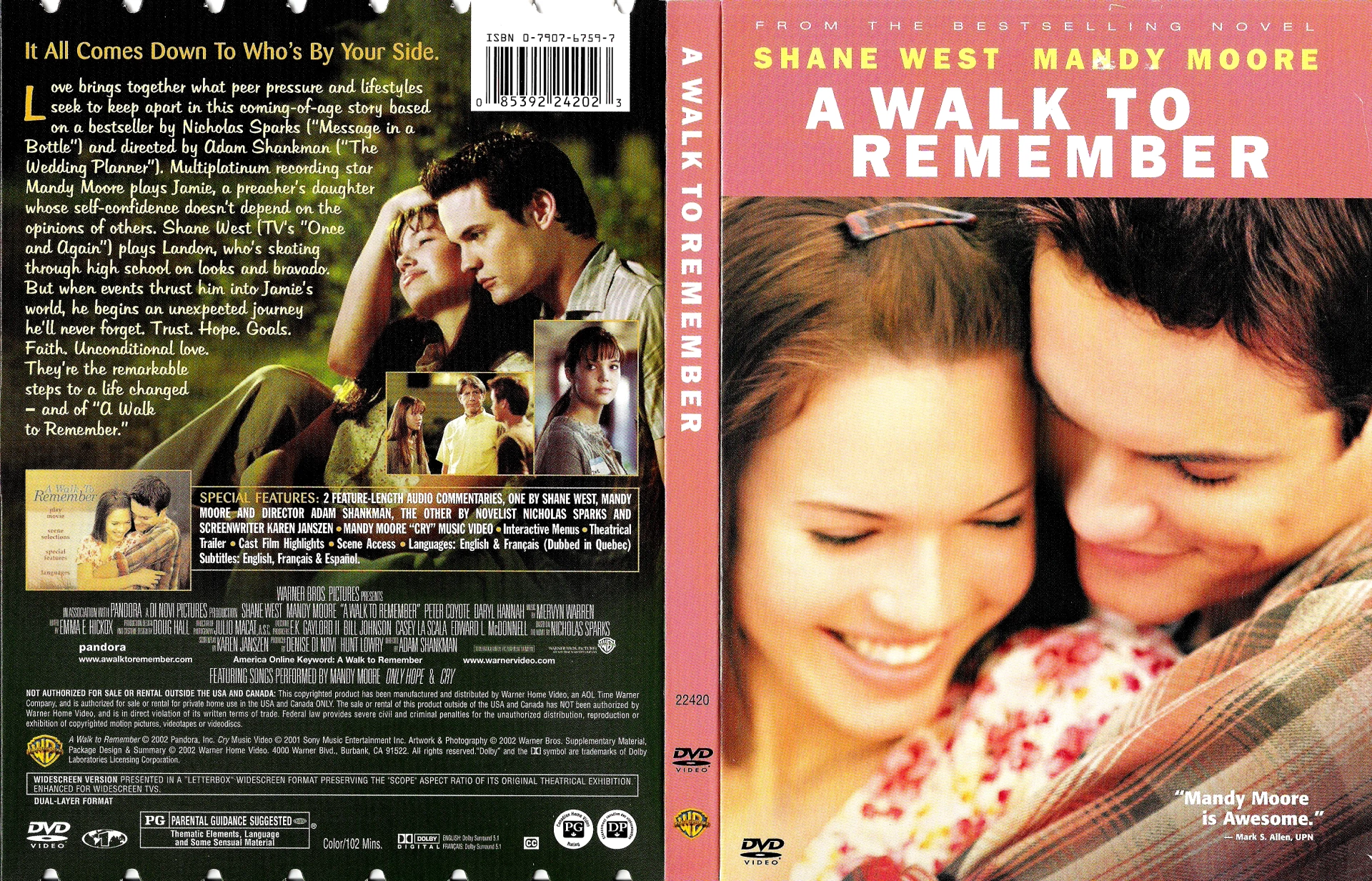 Mandy Moore and Shane West in A Walk to Remember (2002)