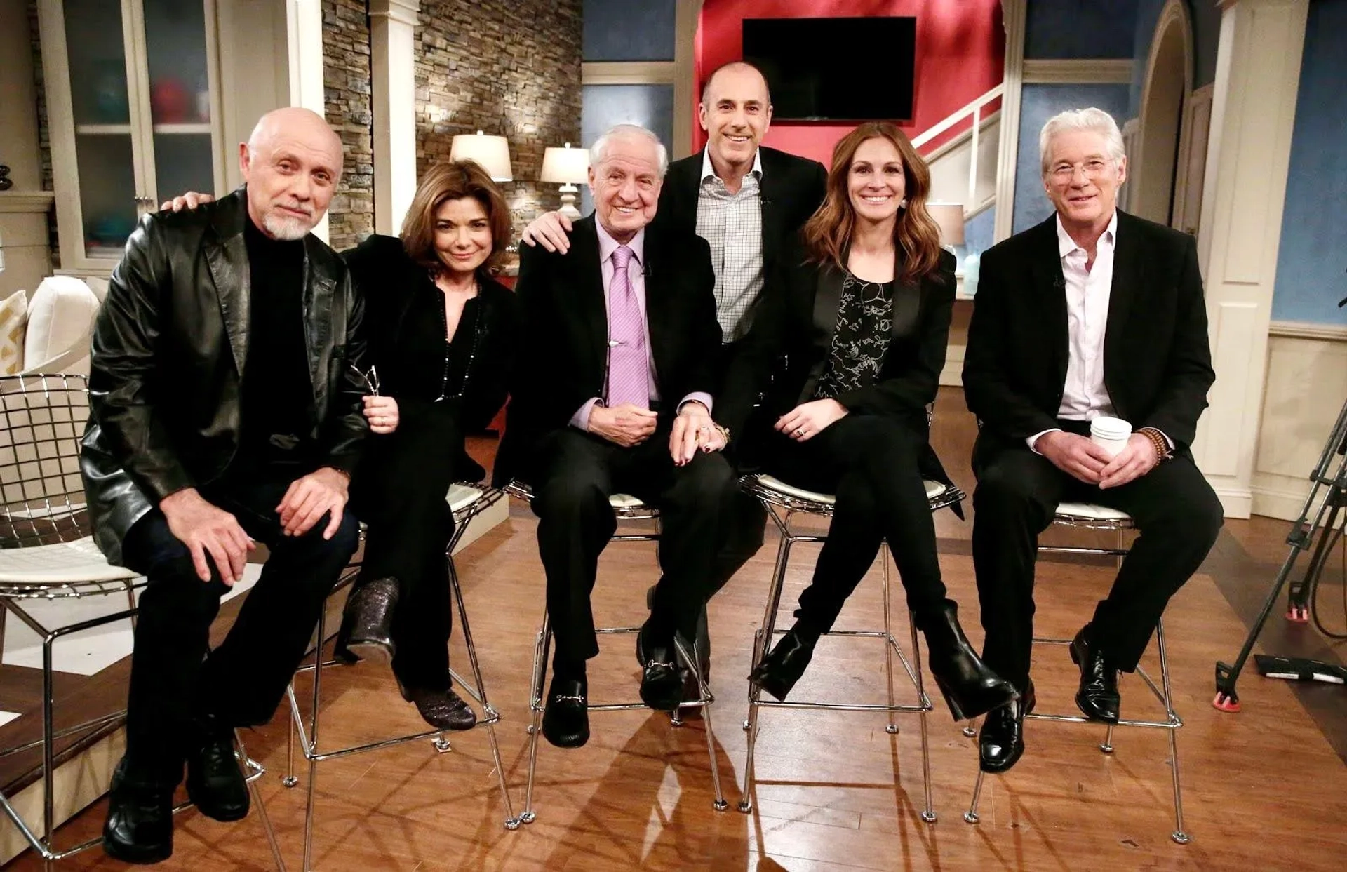 Richard Gere, Julia Roberts, Laura San Giacomo, Hector Elizondo, Matt Lauer, and Garry Marshall at an event for Pretty Woman (1990)