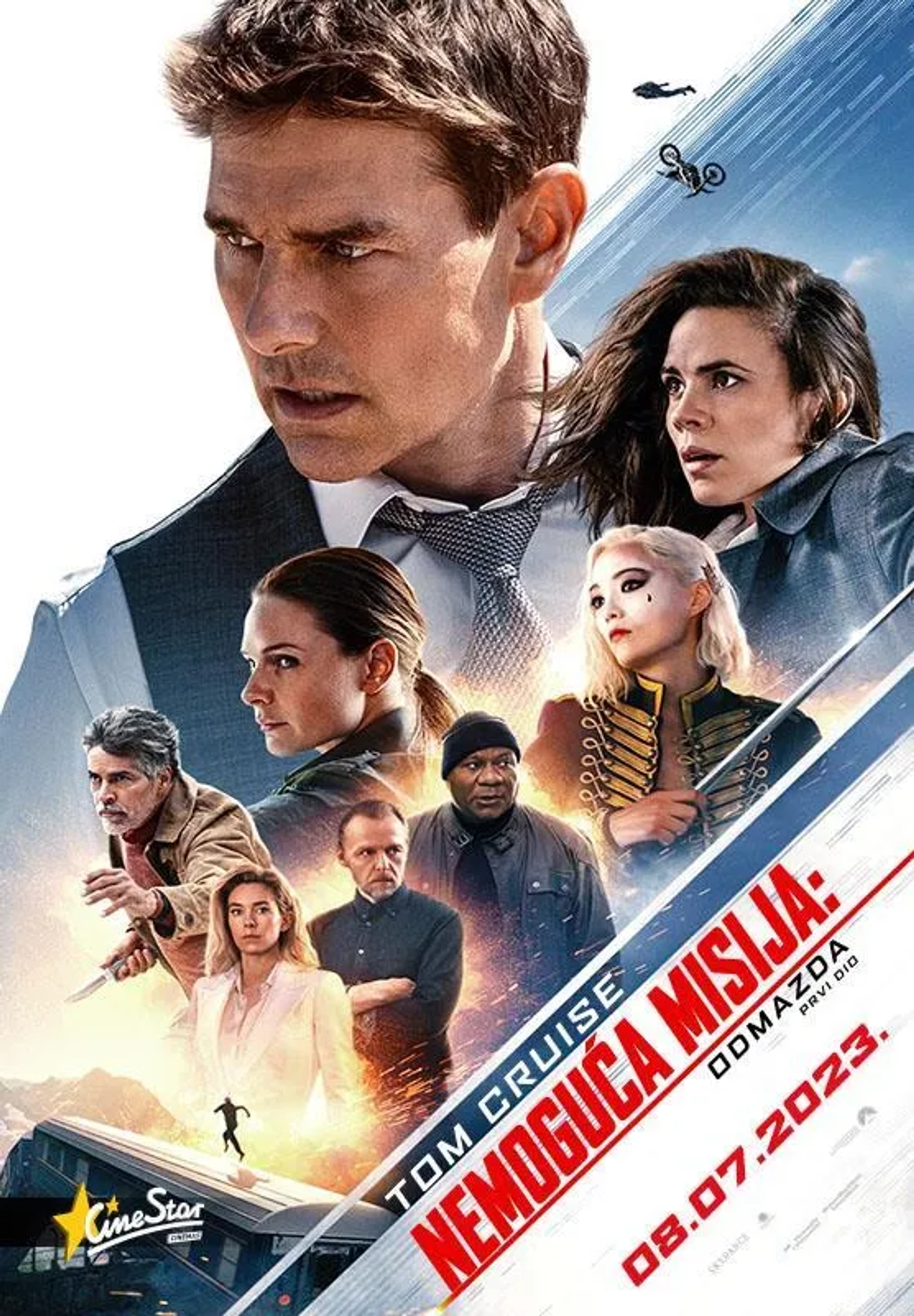 Tom Cruise, Ving Rhames, Esai Morales, Rebecca Ferguson, Simon Pegg, Hayley Atwell, Pom Klementieff, and Vanessa Kirby in Mission: Impossible - Dead Reckoning Part One (2023)