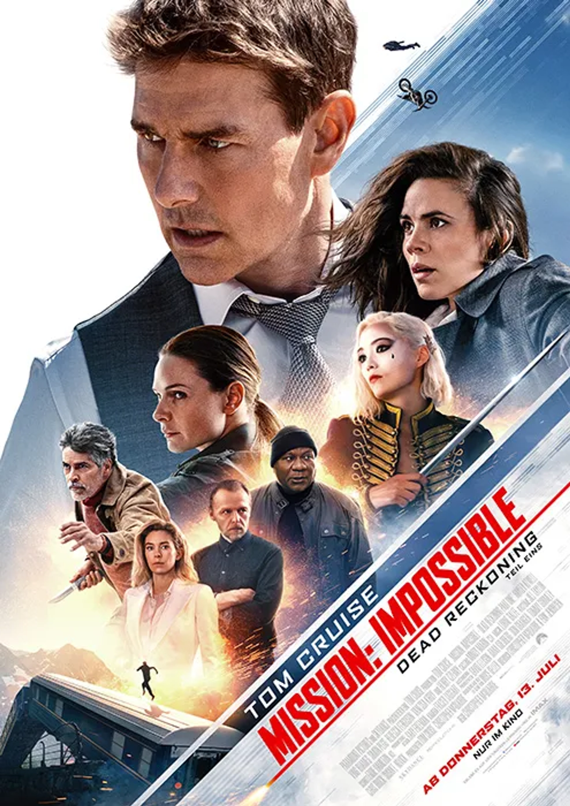 Tom Cruise, Ving Rhames, Esai Morales, Rebecca Ferguson, Simon Pegg, Hayley Atwell, Pom Klementieff, and Vanessa Kirby in Mission: Impossible - Dead Reckoning Part One (2023)