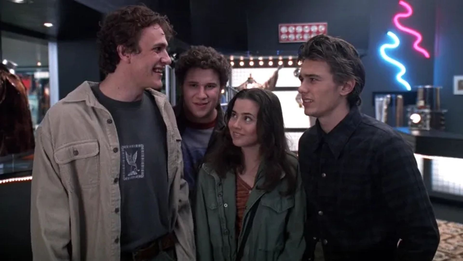 Linda Cardellini, James Franco, Seth Rogen, and Jason Segel in Freaks and Geeks (1999)