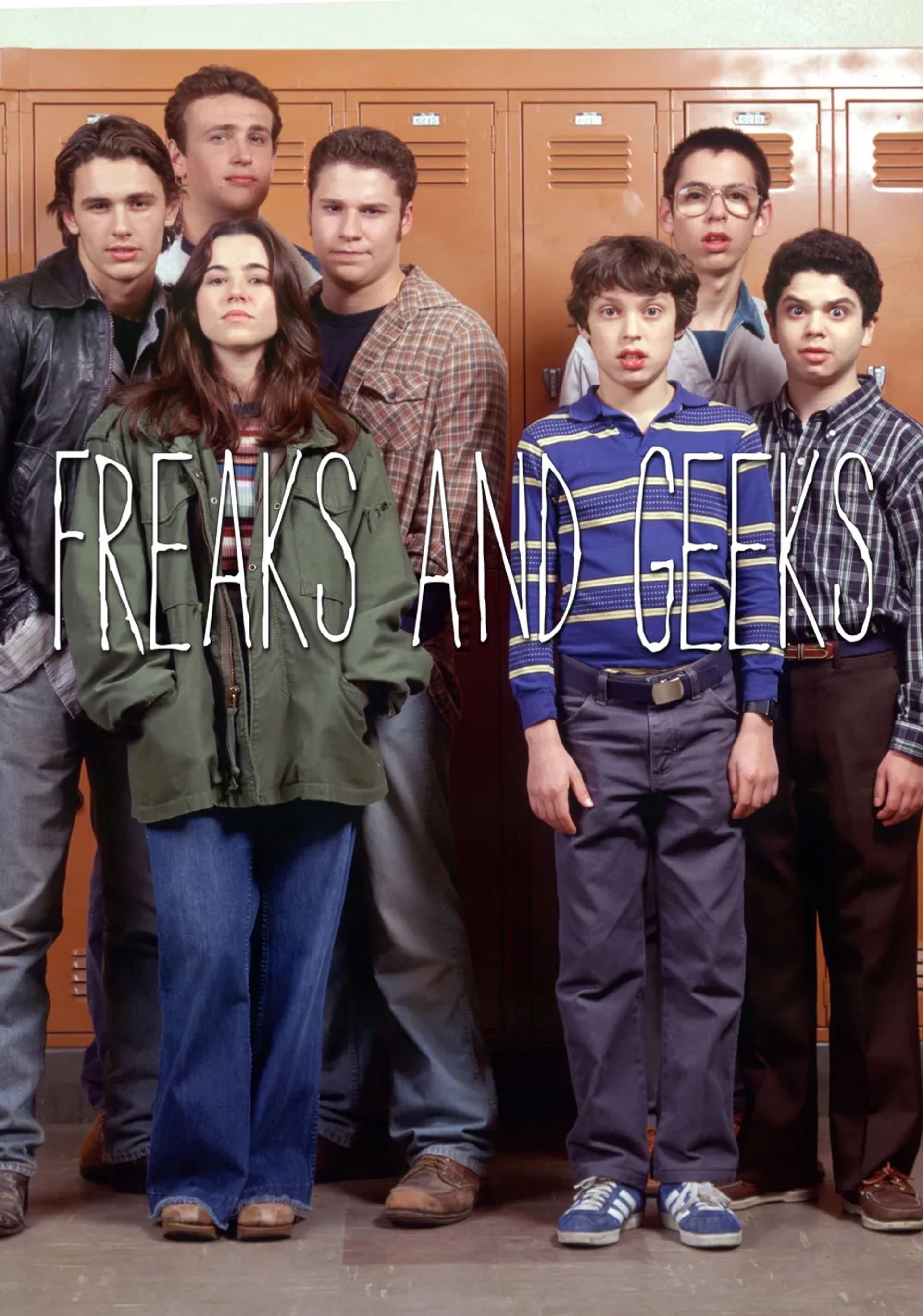 Linda Cardellini, John Francis Daley, James Franco, Samm Levine, Seth Rogen, Martin Starr, and Jason Segel in Freaks and Geeks (1999)