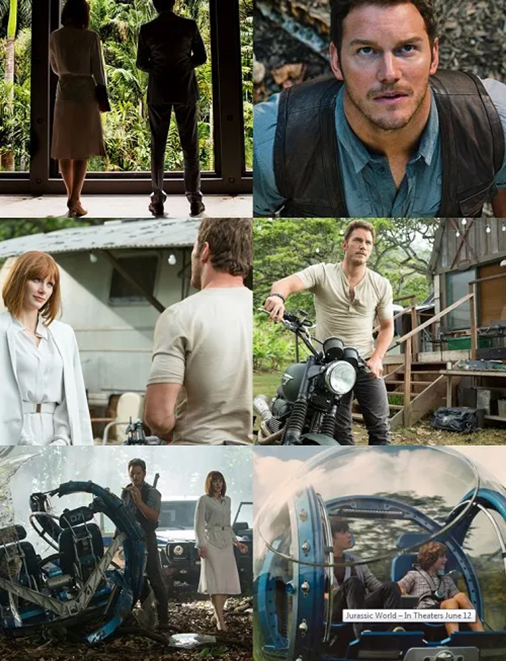 Bryce Dallas Howard, Chris Pratt, Ty Simpkins, and Nick Robinson in Jurassic World (2015)