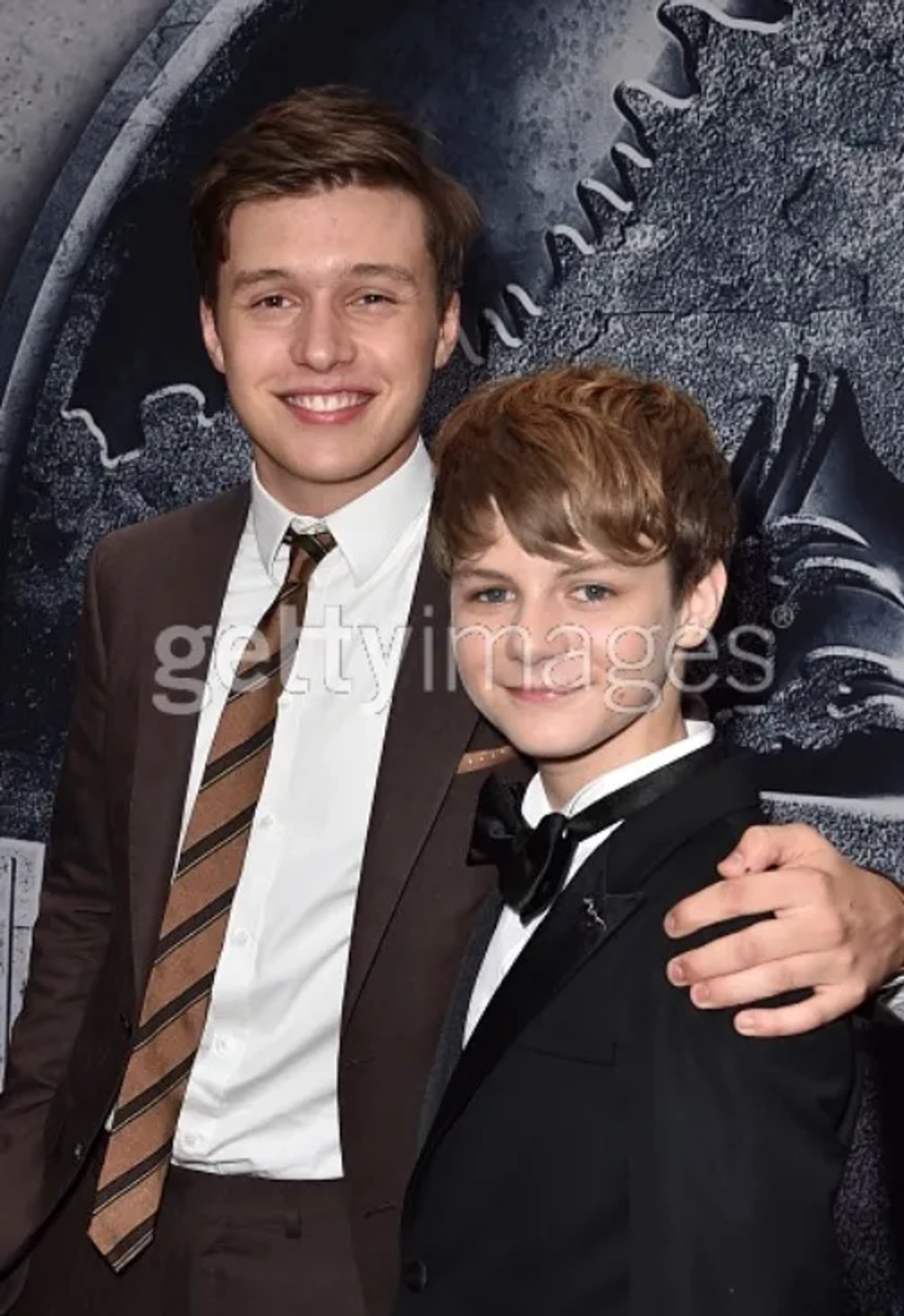 Ty Simpkins and Nick Robinson at an event for Jurassic World (2015)