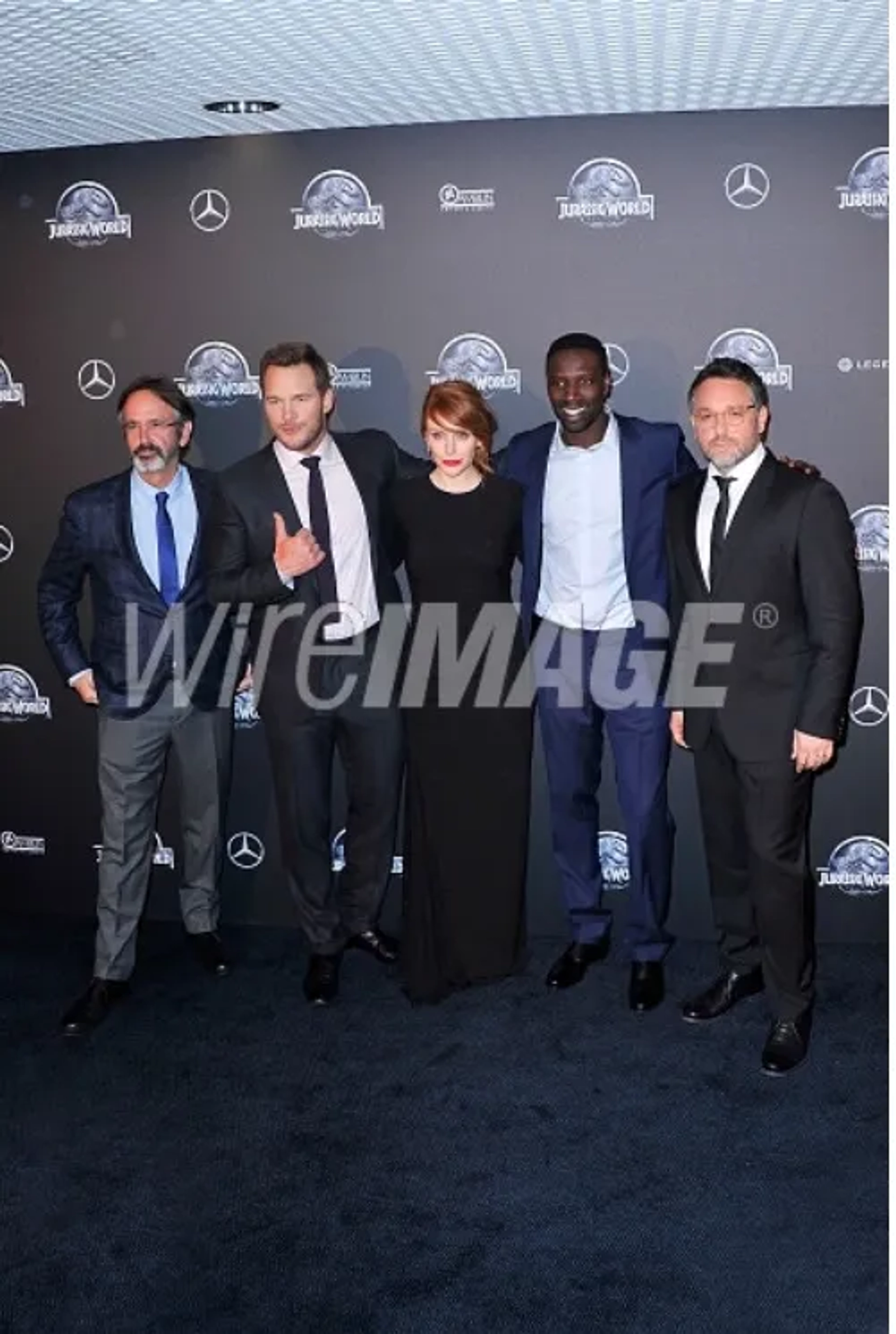 Bryce Dallas Howard, Chris Pratt, Omar Sy, and Colin Trevorrow at an event for Jurassic World (2015)