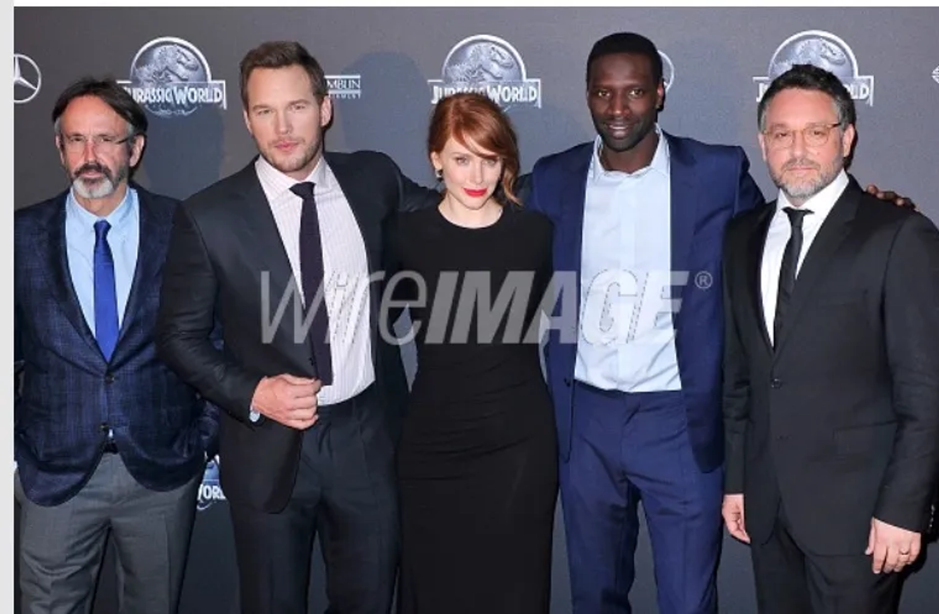 Bryce Dallas Howard, Chris Pratt, Omar Sy, and Colin Trevorrow at an event for Jurassic World (2015)