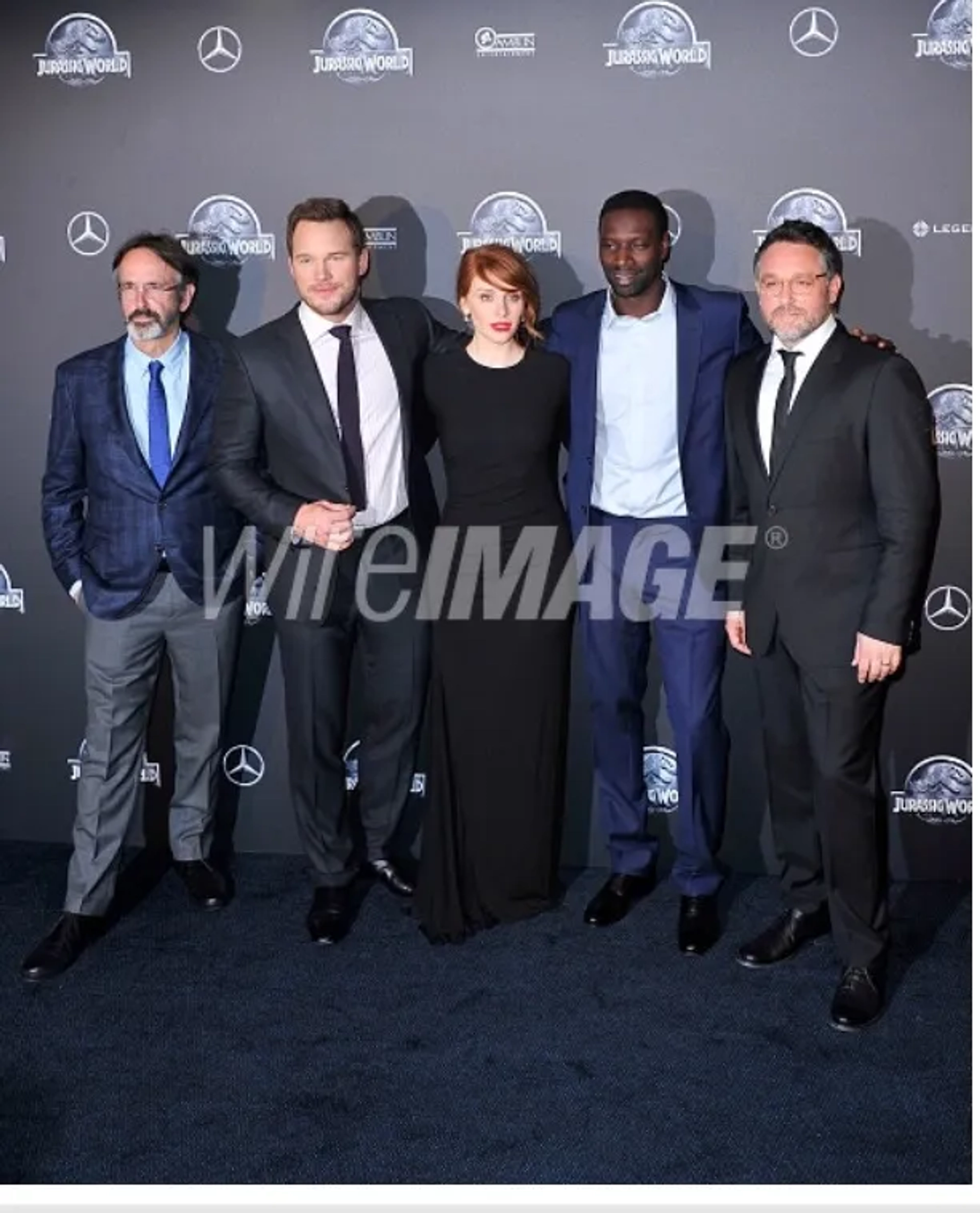 Bryce Dallas Howard, Chris Pratt, Omar Sy, and Colin Trevorrow at an event for Jurassic World (2015)