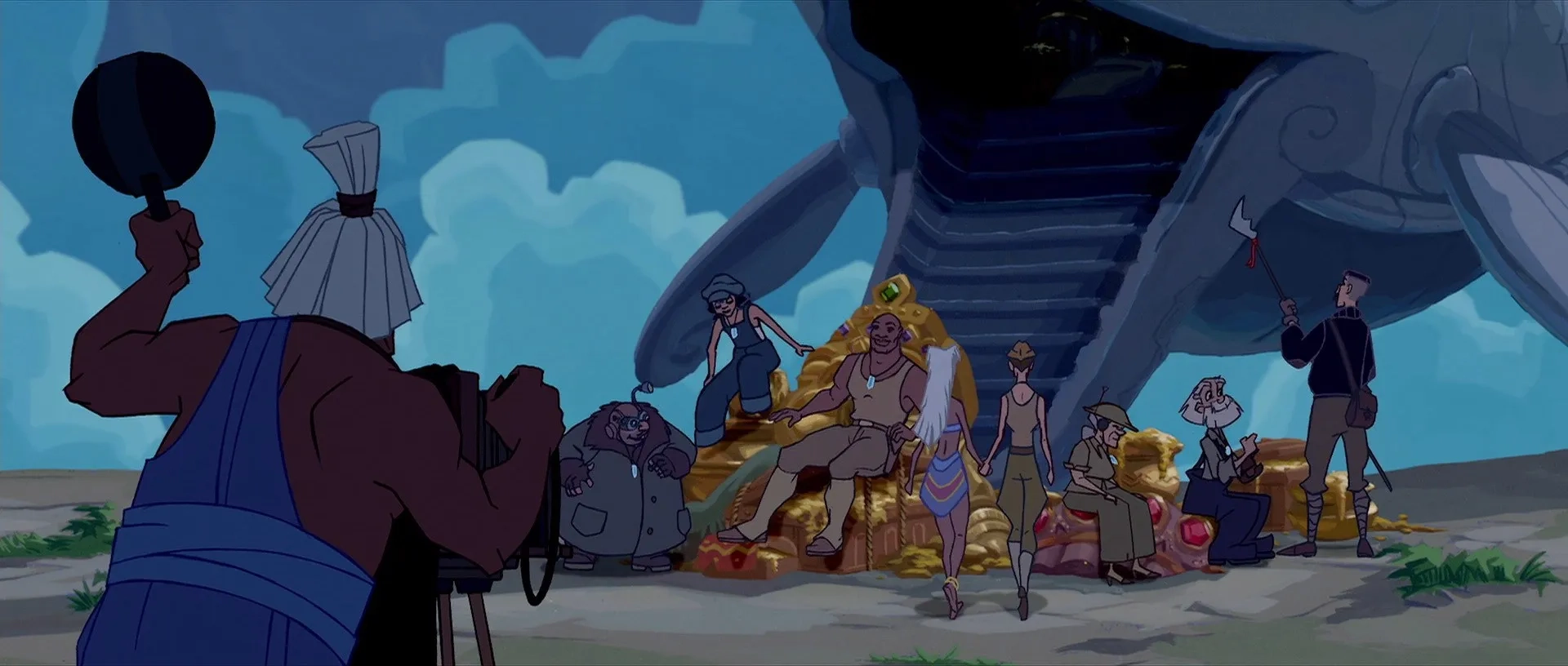 Michael J. Fox, Jim Varney, Jacqueline Obradors, Corey Burton, Phil Morris, Don Novello, Florence Stanley, and Cree Summer in Atlantis: The Lost Empire (2001)