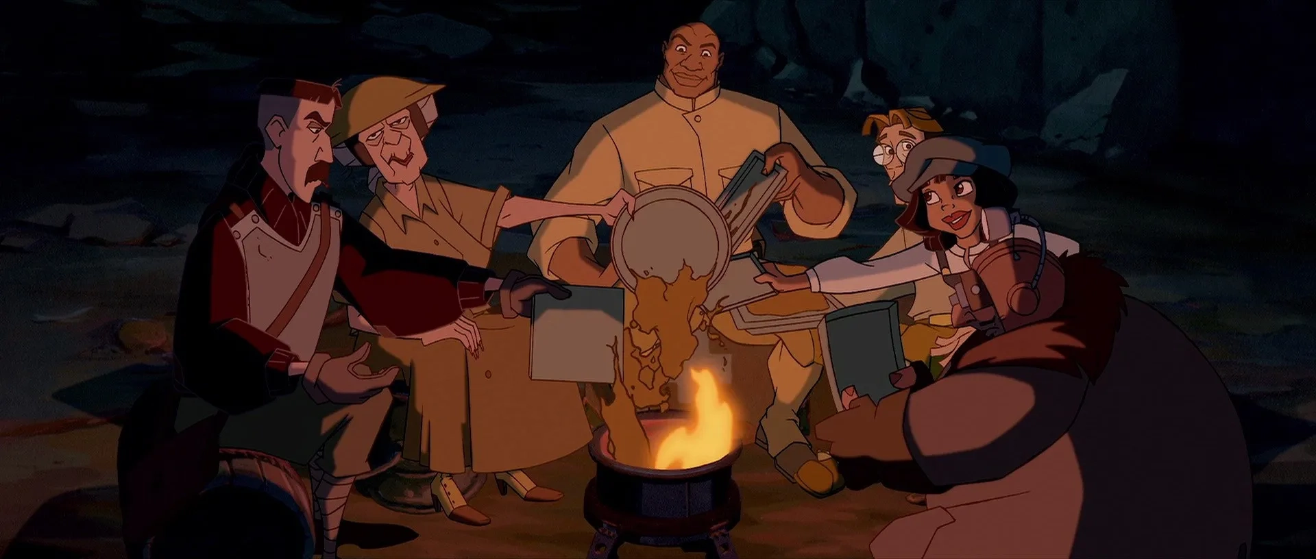 Michael J. Fox, Jacqueline Obradors, Corey Burton, Phil Morris, Don Novello, and Florence Stanley in Atlantis: The Lost Empire (2001)