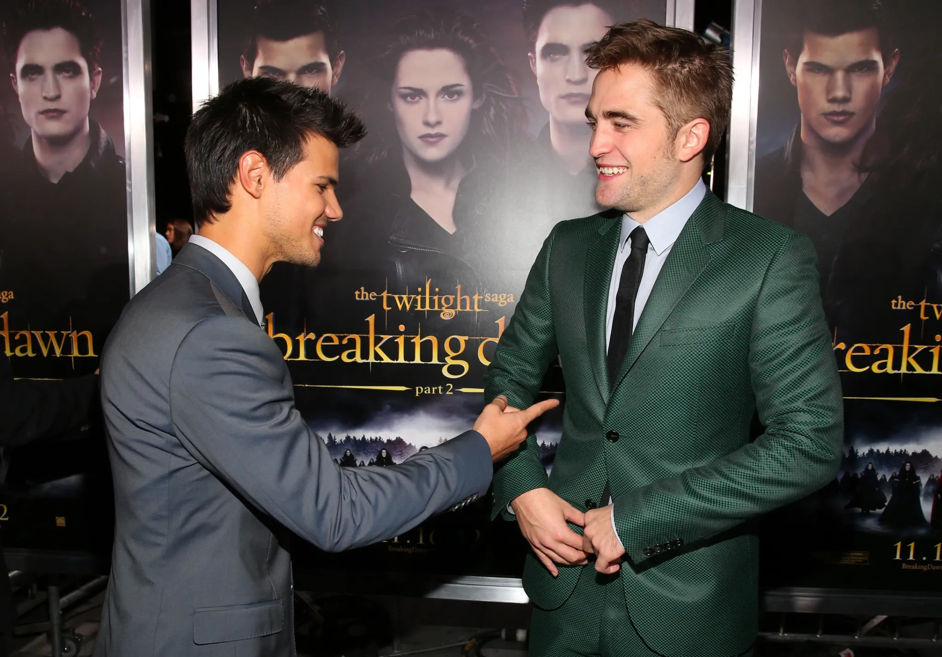 Taylor Lautner and Robert Pattinson at an event for The Twilight Saga: Breaking Dawn - Part 2 (2012)