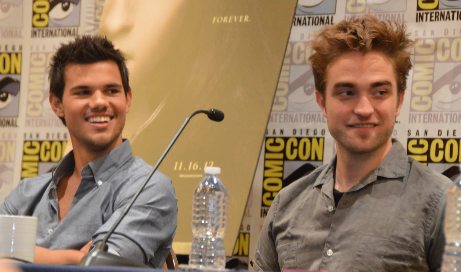 Taylor Lautner and Robert Pattinson at an event for The Twilight Saga: Breaking Dawn - Part 2 (2012)