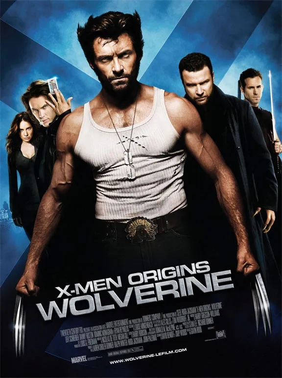 Liev Schreiber, Ryan Reynolds, Hugh Jackman, Lynn Collins, and Taylor Kitsch in X-Men Origins: Wolverine (2009)
