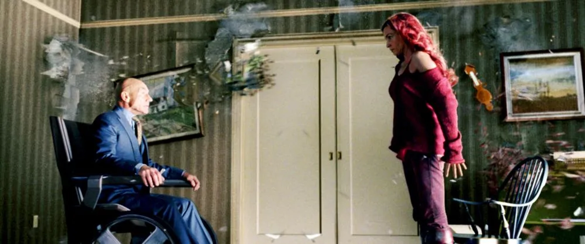 Famke Janssen and Patrick Stewart in X-Men: The Last Stand (2006)