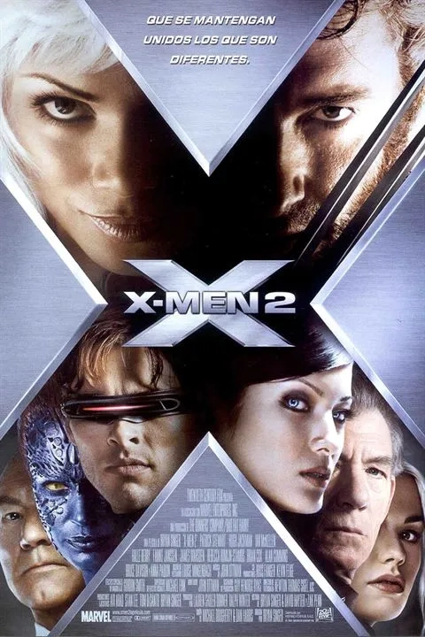 Halle Berry, Alan Cumming, Anna Paquin, Patrick Stewart, Kelly Hu, James Marsden, Ian McKellen, Rebecca Romijn, and Hugh Jackman in X2 (2003)