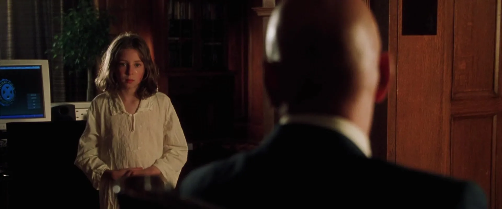 Patrick Stewart and Keely Purvis in X2 (2003)