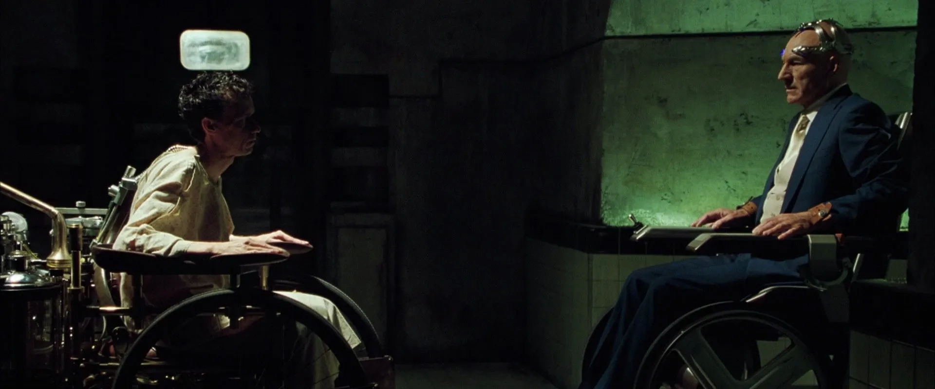 Patrick Stewart and Michael Reid MacKay in X2 (2003)