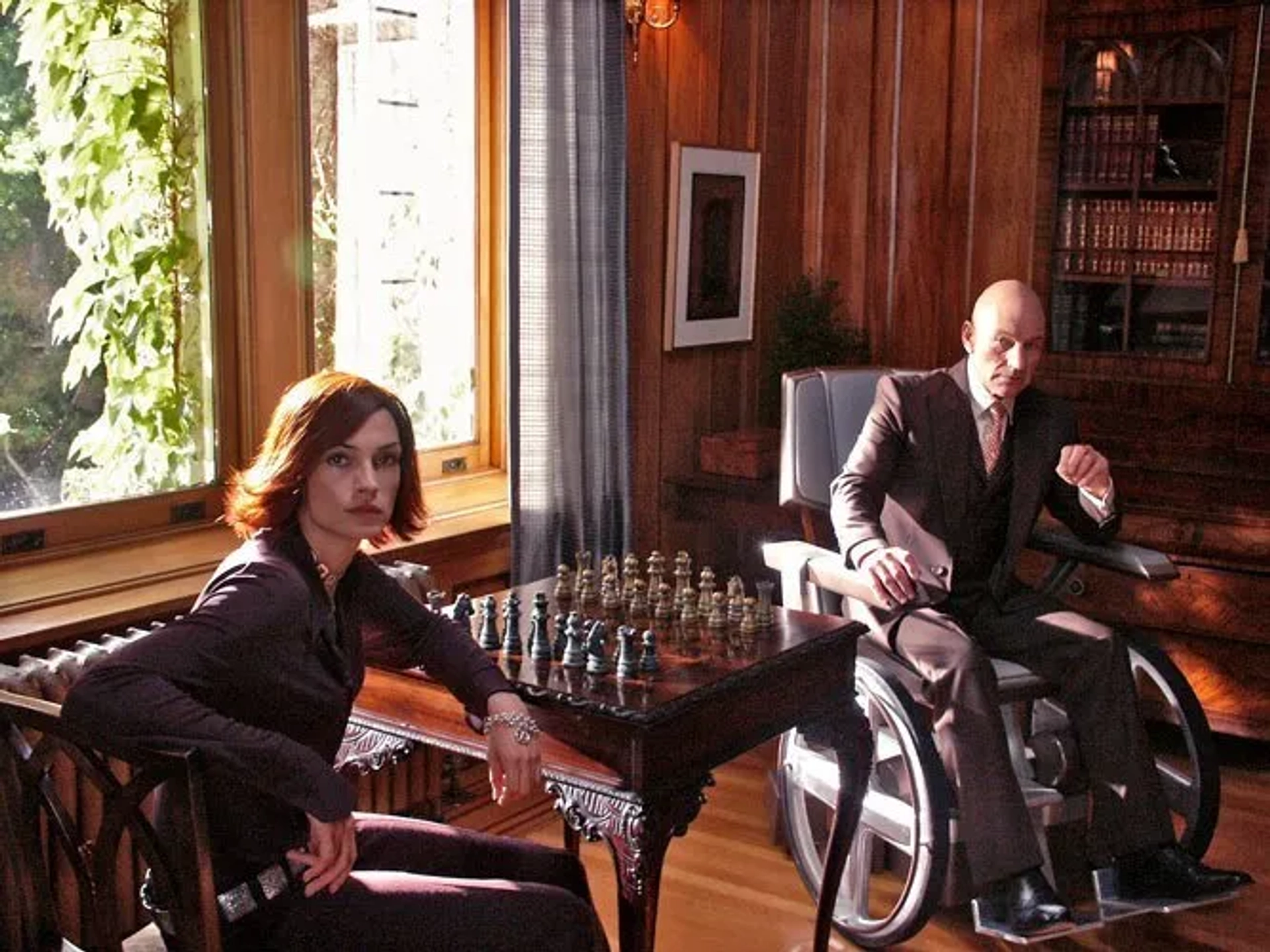 Famke Janssen and Patrick Stewart in X2 (2003)