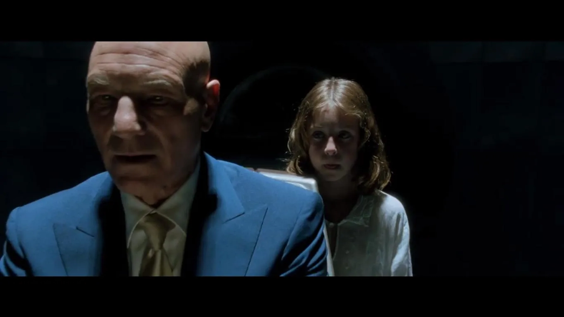Patrick Stewart and Keely Purvis in X2 (2003)