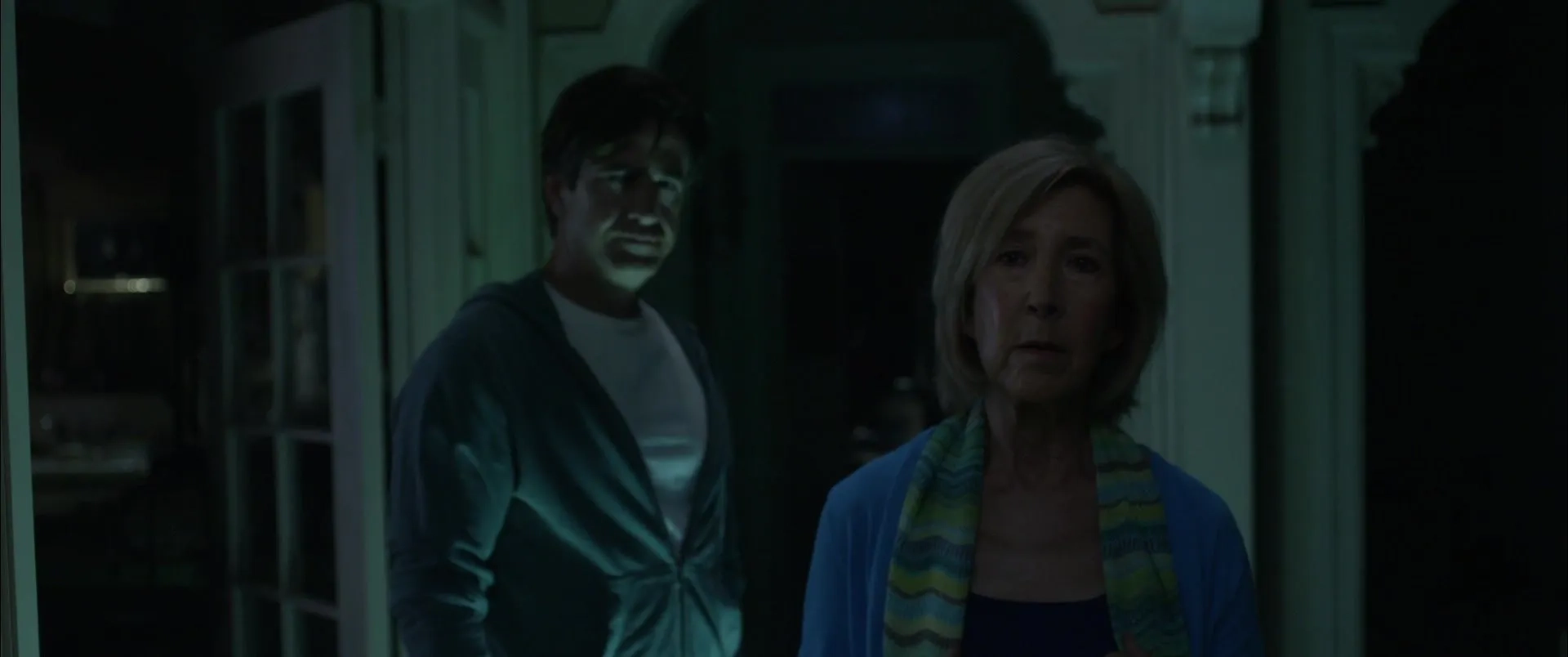 Dermot Mulroney and Lin Shaye in Insidious: Chapter 3 (2015)