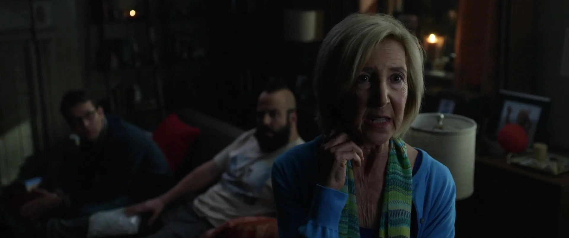 Lin Shaye, Angus Sampson, and Leigh Whannell in Insidious: Chapter 3 (2015)