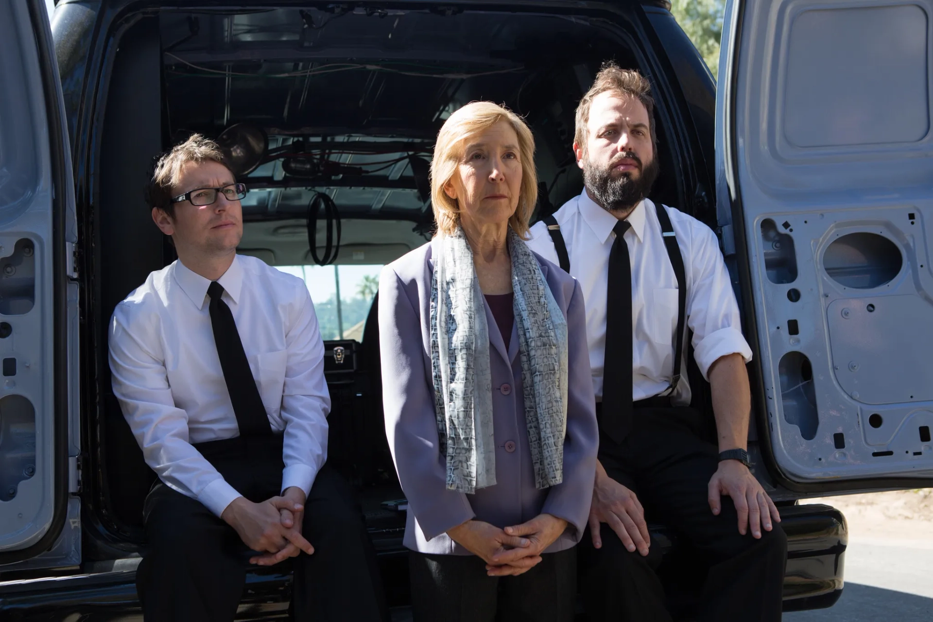 Lin Shaye, Angus Sampson, and Leigh Whannell in Insidious: Chapter 2 (2013)