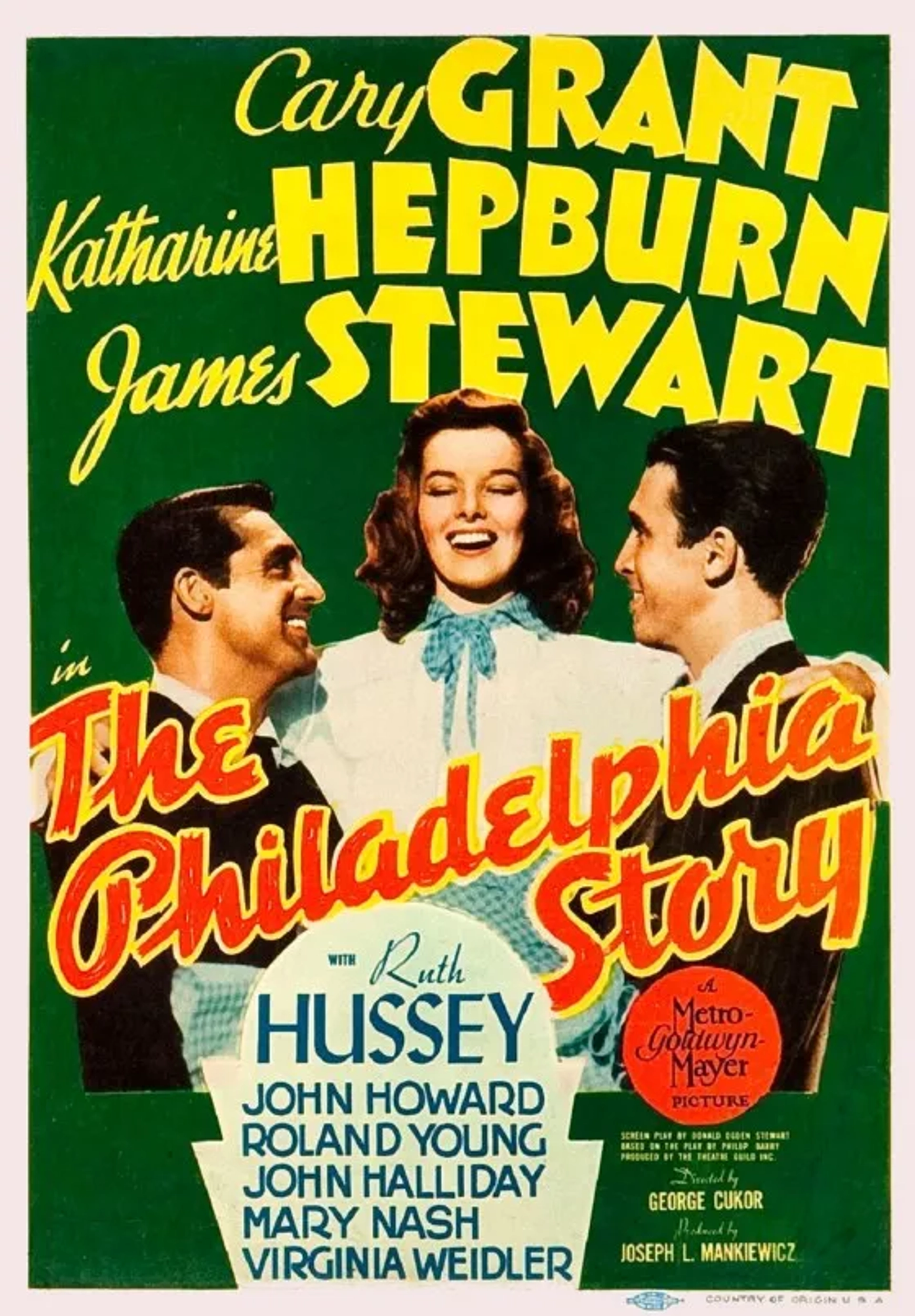 Cary Grant, Katharine Hepburn, and James Stewart in The Philadelphia Story (1940)