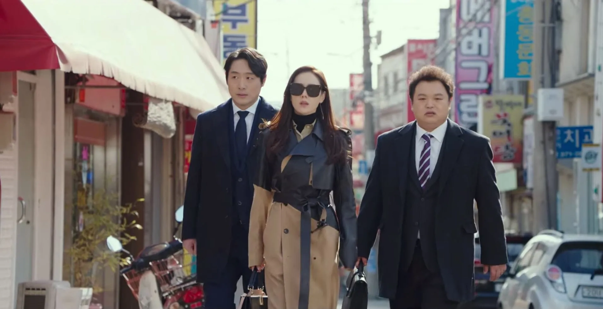 Kwon Dong-ho, Son Ye-jin, and Go Gyu-pil in Crash Landing on You (2019)