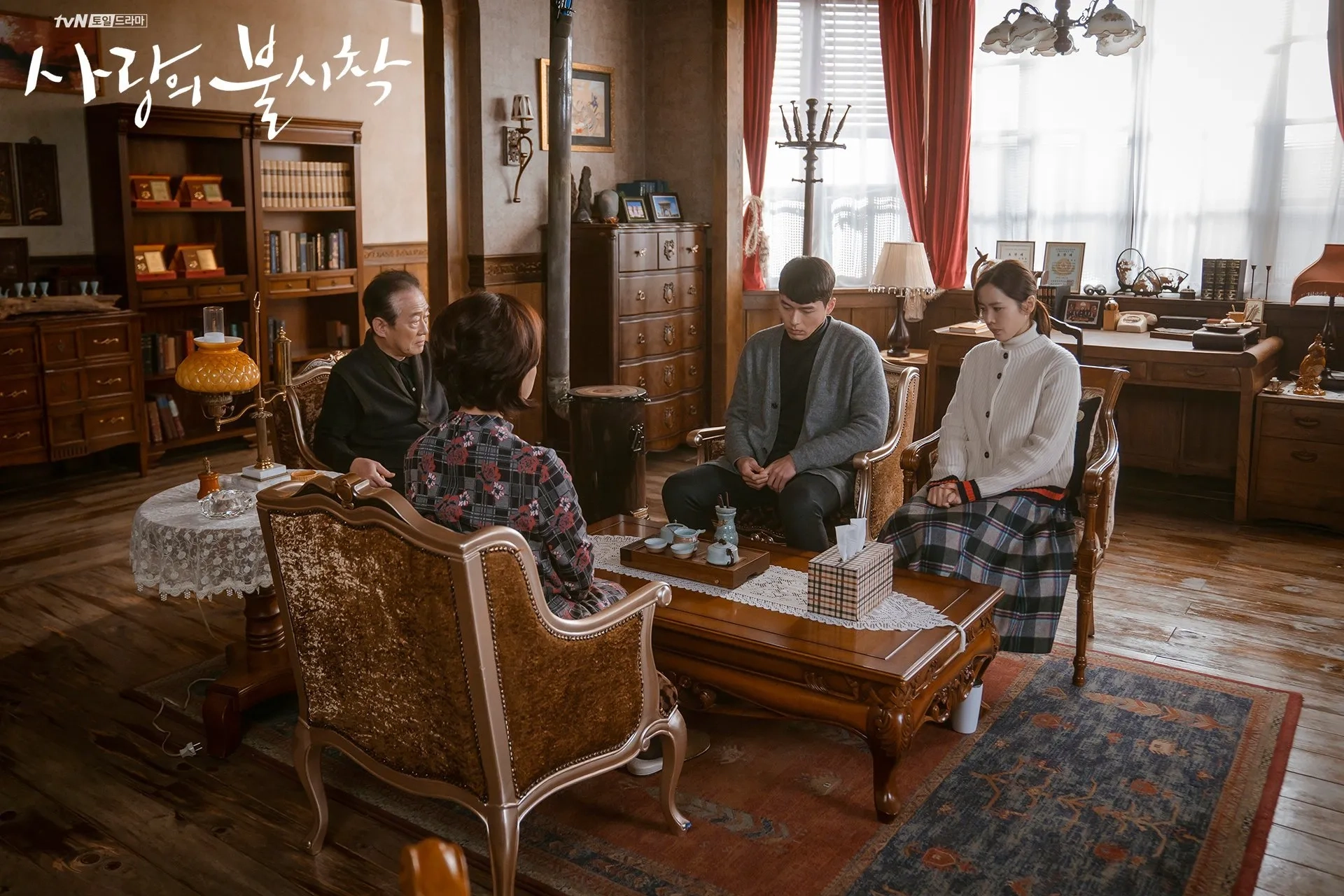 Son Ye-jin, Hyun Bin, and Jeon Gook-hwan in Crash Landing on You (2019)