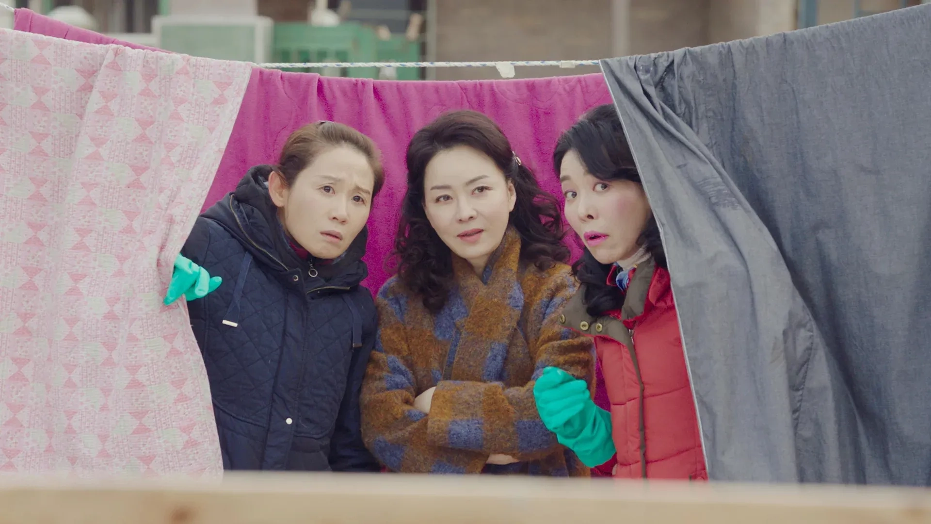 Kim Jung-nan, Cha Cheong-hwa, and Kim Sun-young in Crash Landing on You (2019)