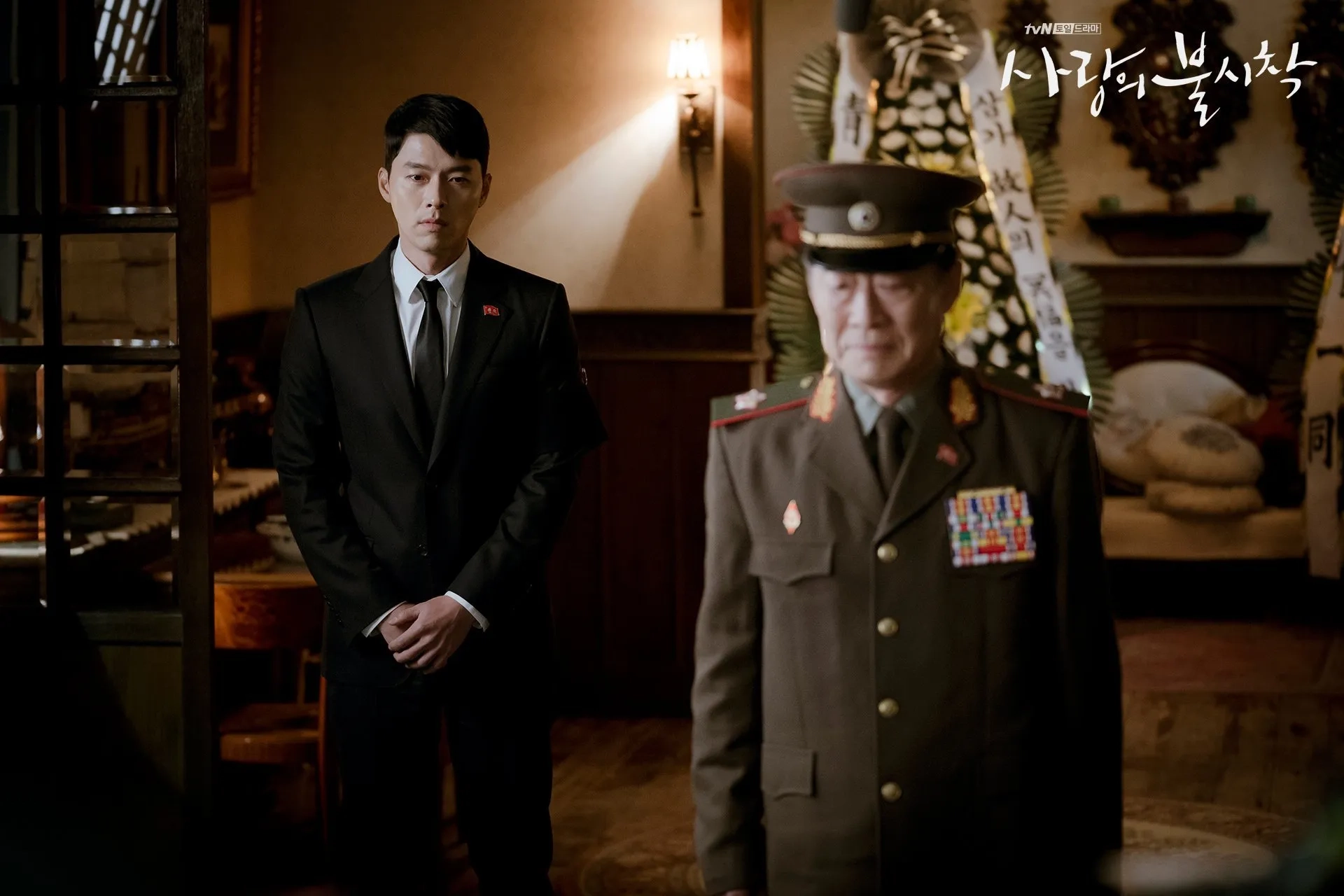 Hyun Bin and Jeon Gook-hwan in Crash Landing on You (2019)