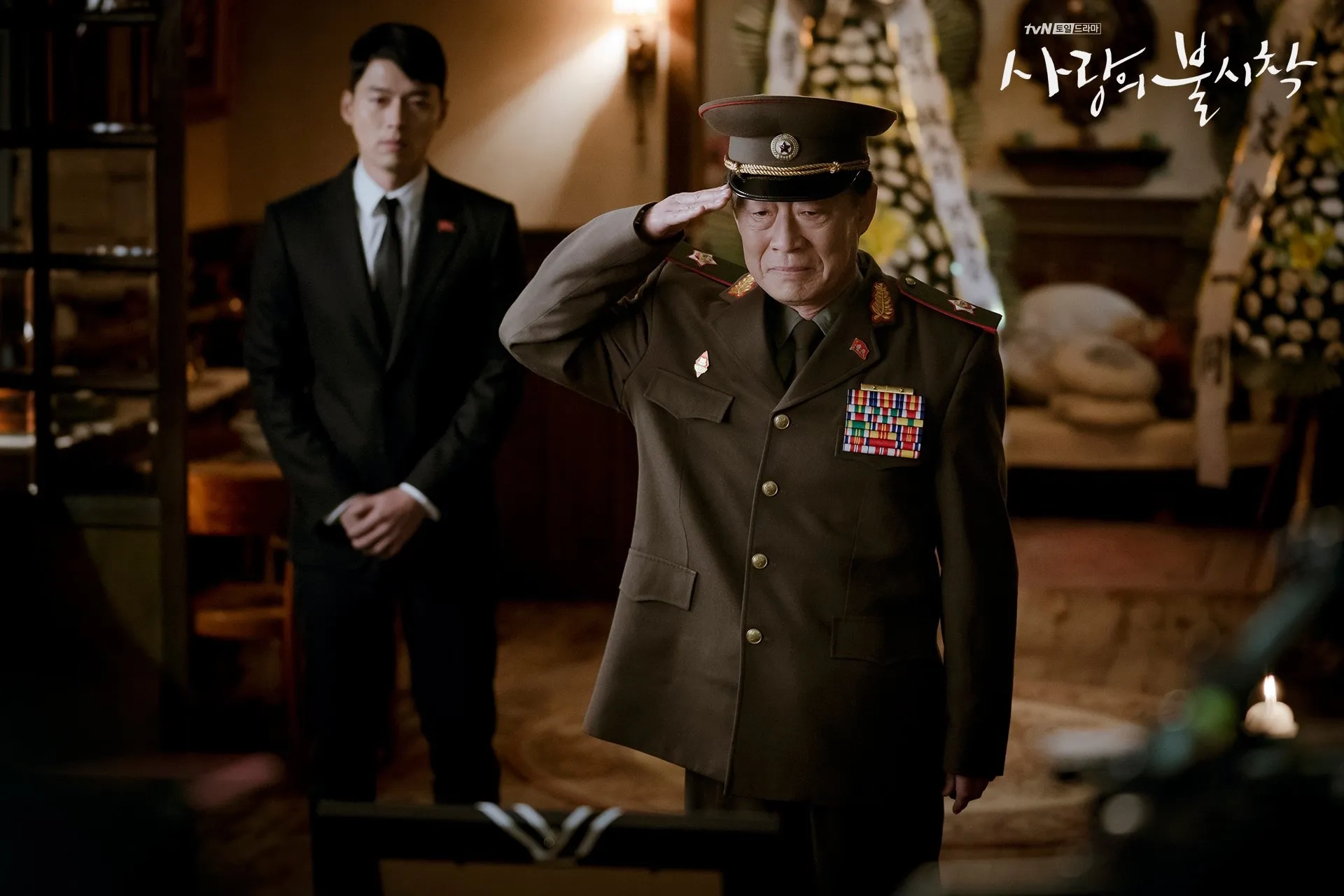 Hyun Bin and Jeon Gook-hwan in Crash Landing on You (2019)