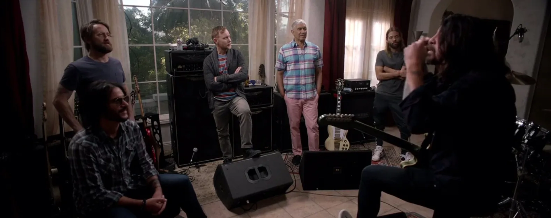 Dave Grohl, Nate Mendel, Pat Smear, Taylor Hawkins, Chris Shiflett, and Rami Jaffee in Studio 666 (2022)