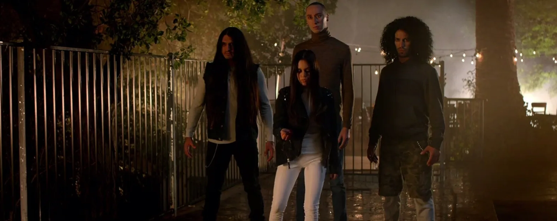 Jenna Ortega, Aaron Valenzuela, Alexander Ward, and Eli Santana in Studio 666 (2022)