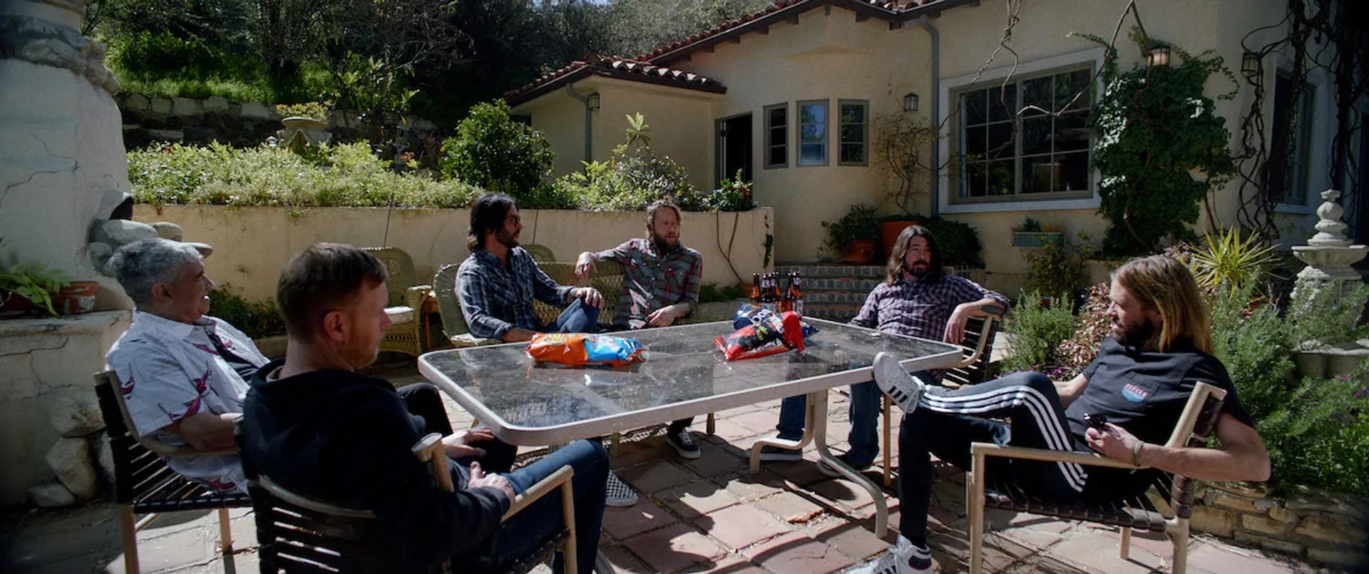 Dave Grohl, Nate Mendel, Pat Smear, Taylor Hawkins, Chris Shiflett, and Rami Jaffee in Studio 666 (2022)