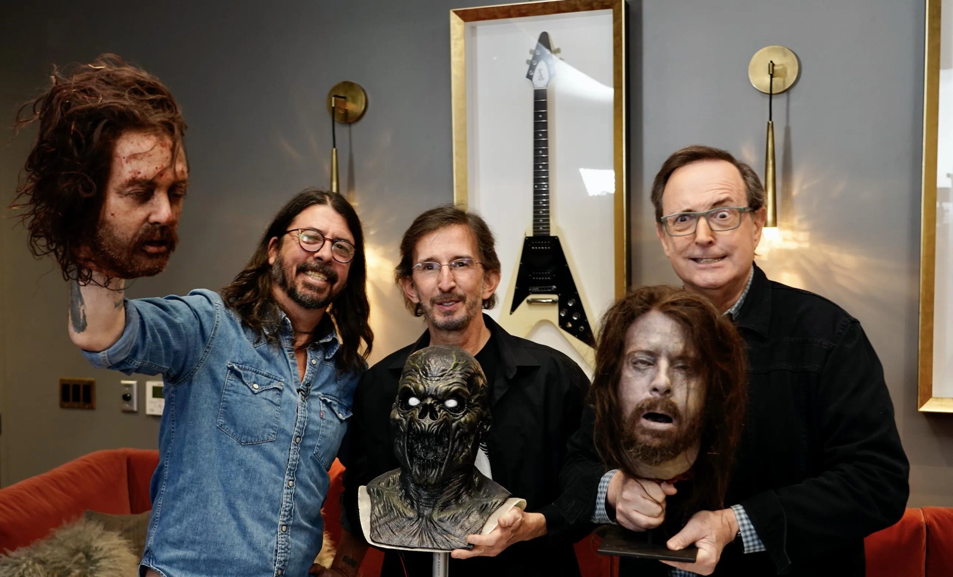 Dave Grohl and Tony Gardner discuss the makeup and creature effects for the movie "Studio 666" with CBS This Morning's Anthony Mason.