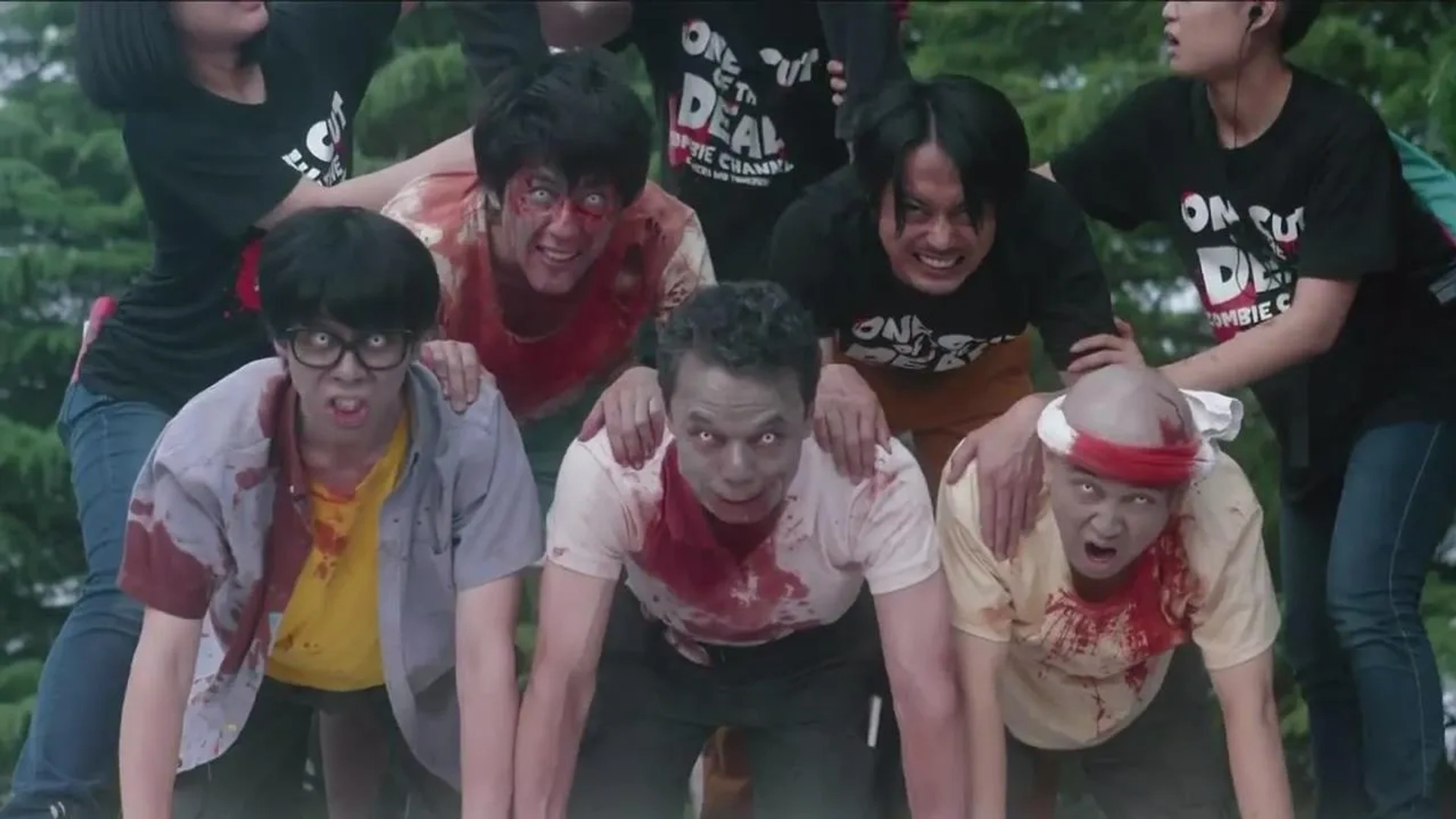 Kazuaki Nagaya, Hiroshi Ichihara, and Shuntarô Yamazaki in One Cut of the Dead (2017)