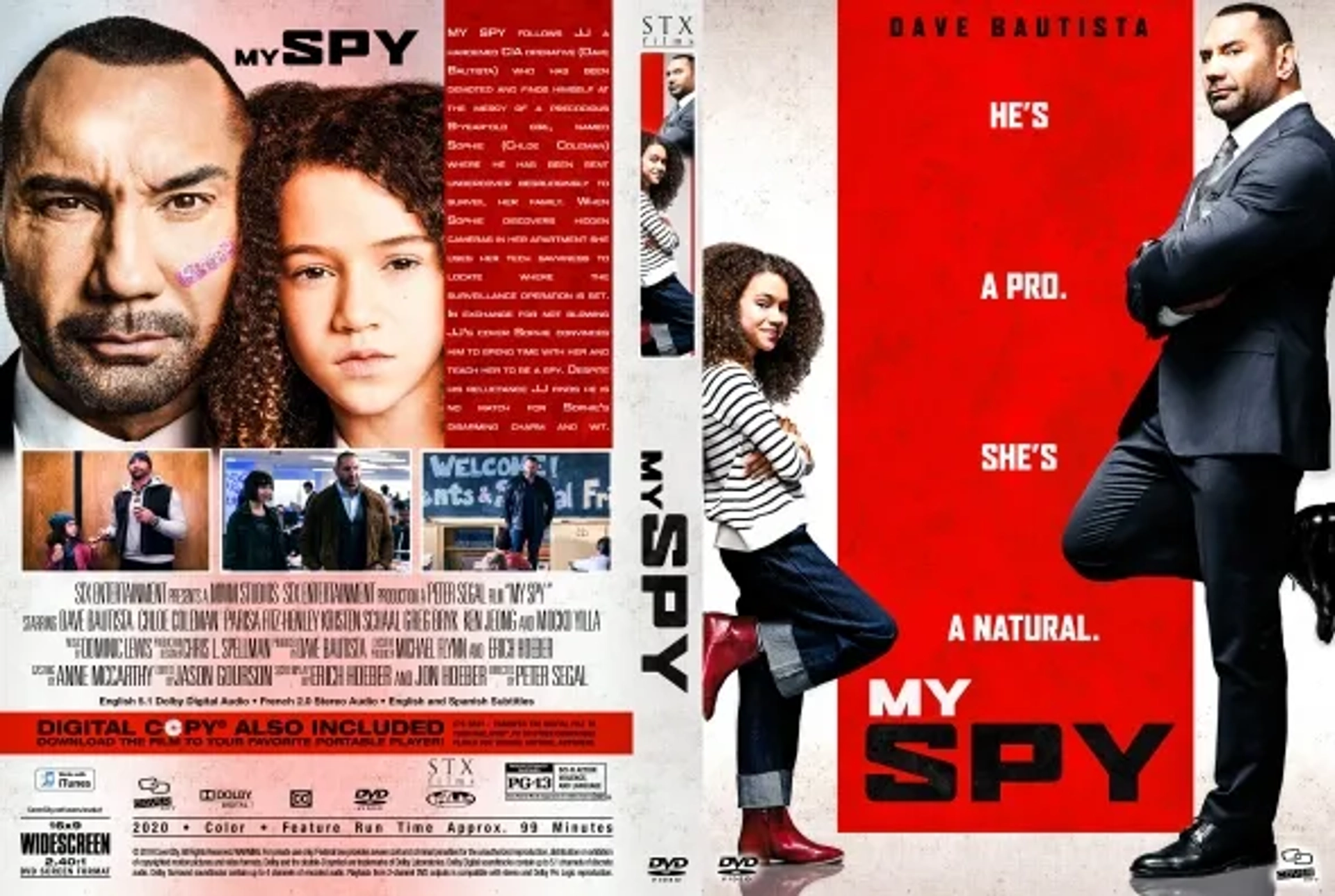 Dave Bautista and Chloe Coleman in My Spy (2020)