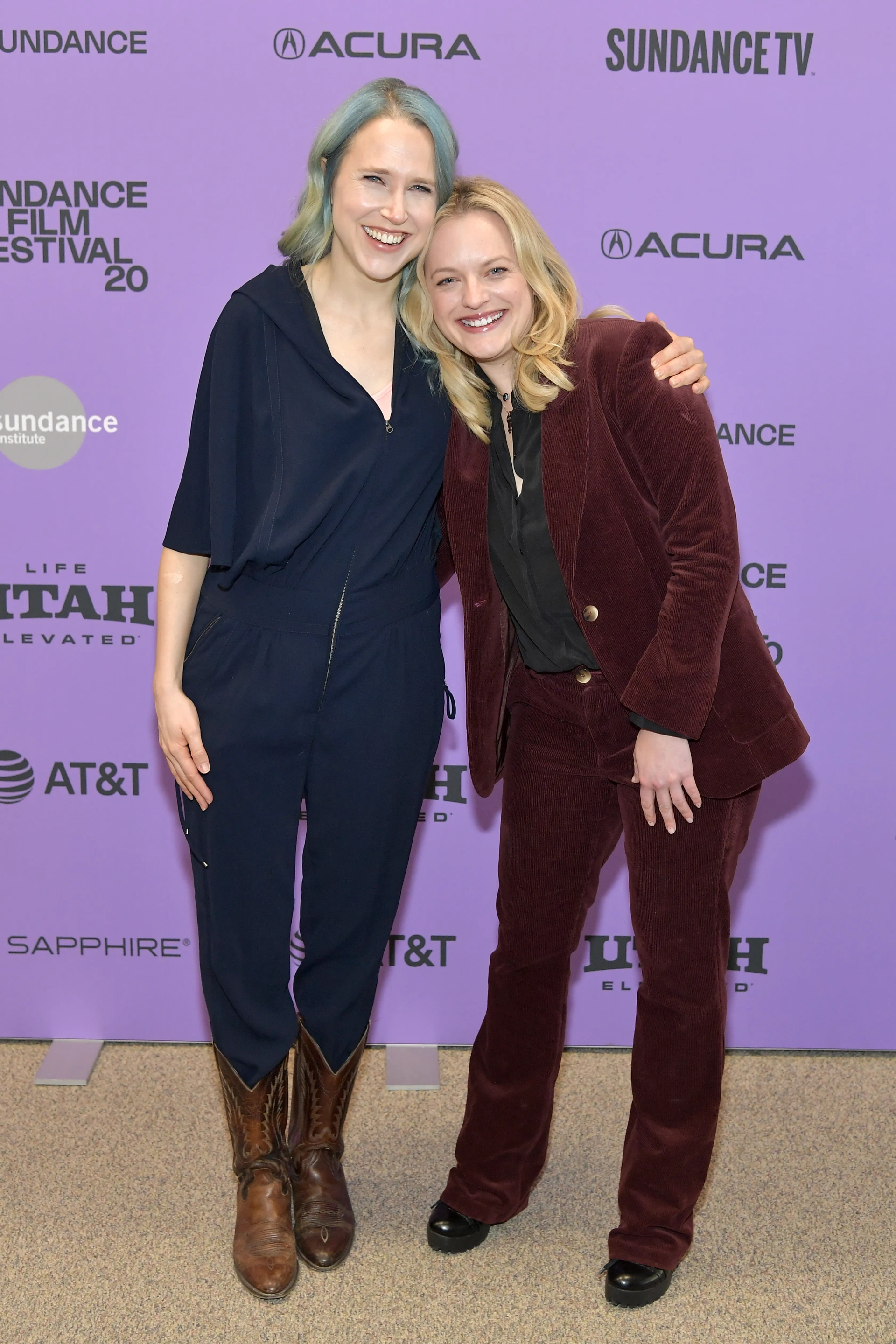 Elisabeth Moss and Josephine Decker at an event for Shirley (2020)