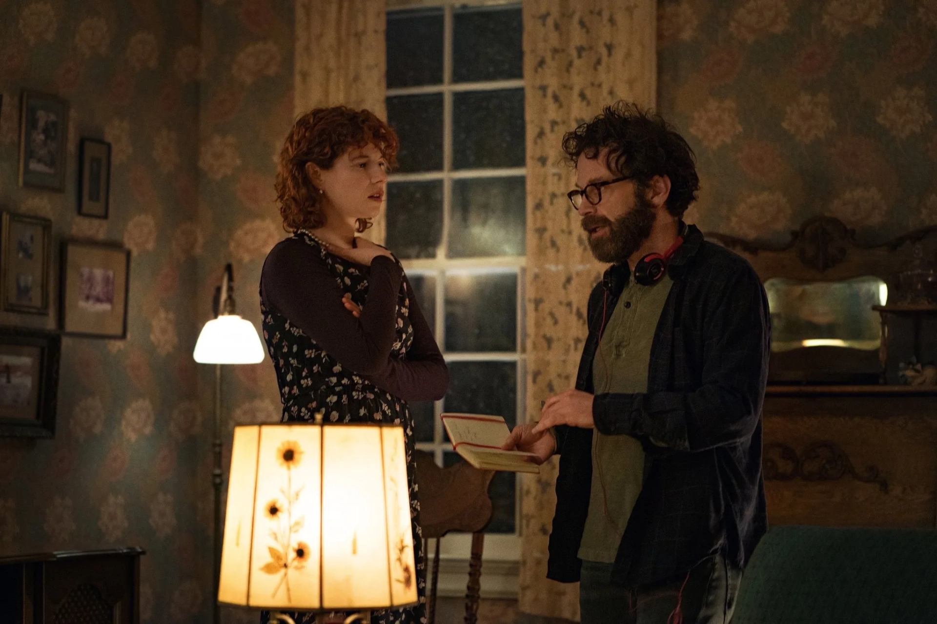 Charlie Kaufman and Jessie Buckley in I'm Thinking of Ending Things (2020)