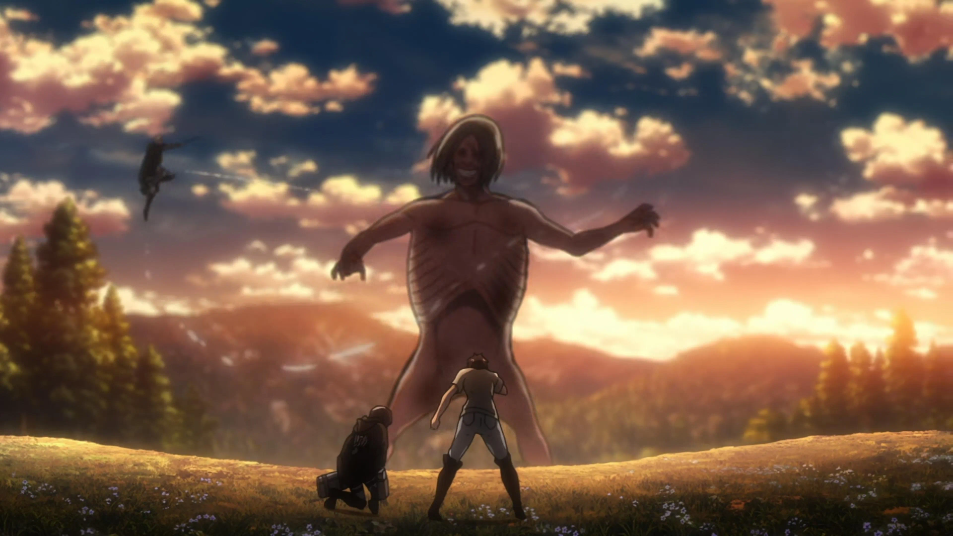 Kenjirô Tsuda, Yûki Kaji, and Yui Ishikawa in Attack on Titan (2013)