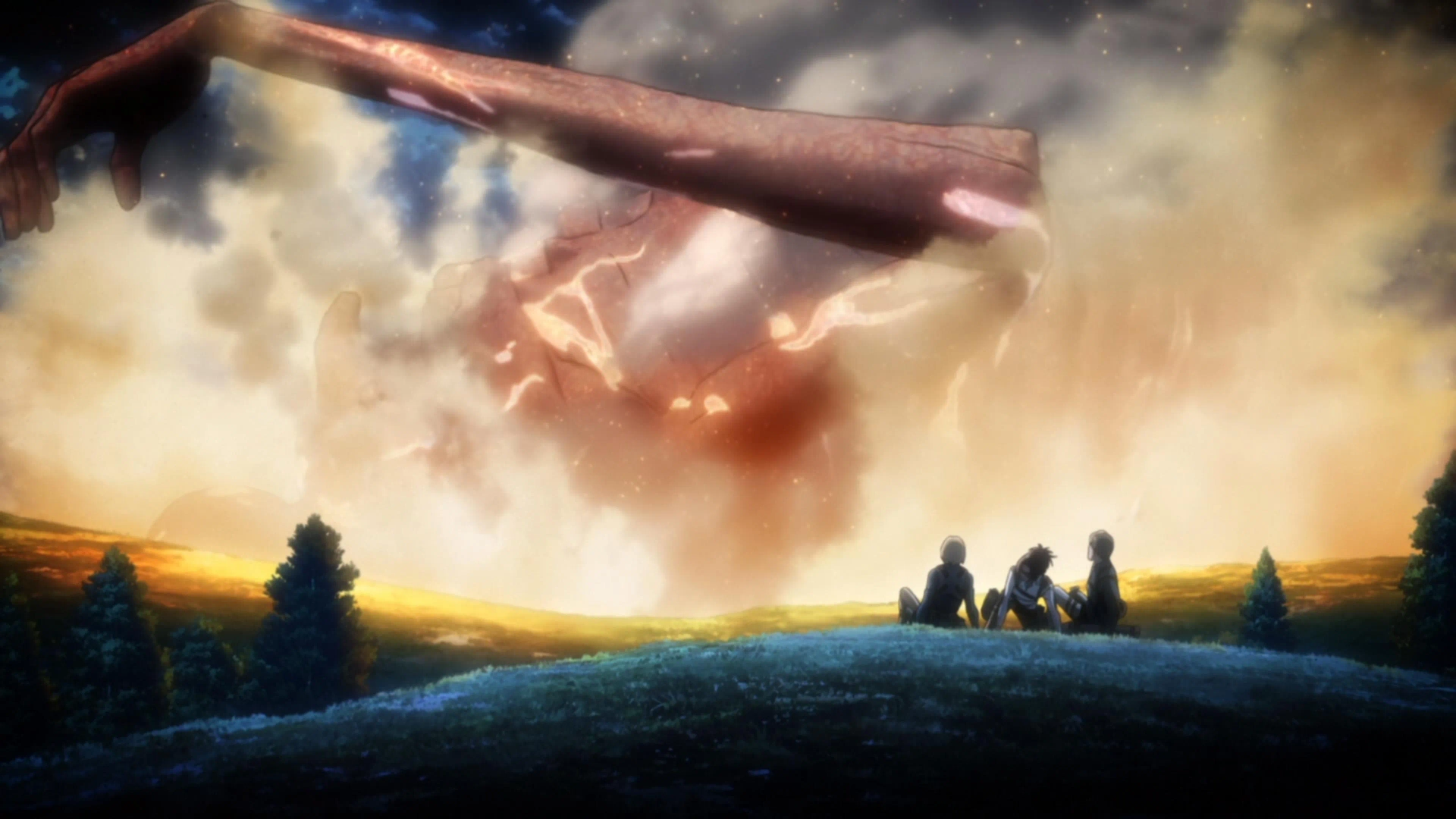 Rintarô Nishi, Romi Park, and Marina Inoue in Attack on Titan (2013)