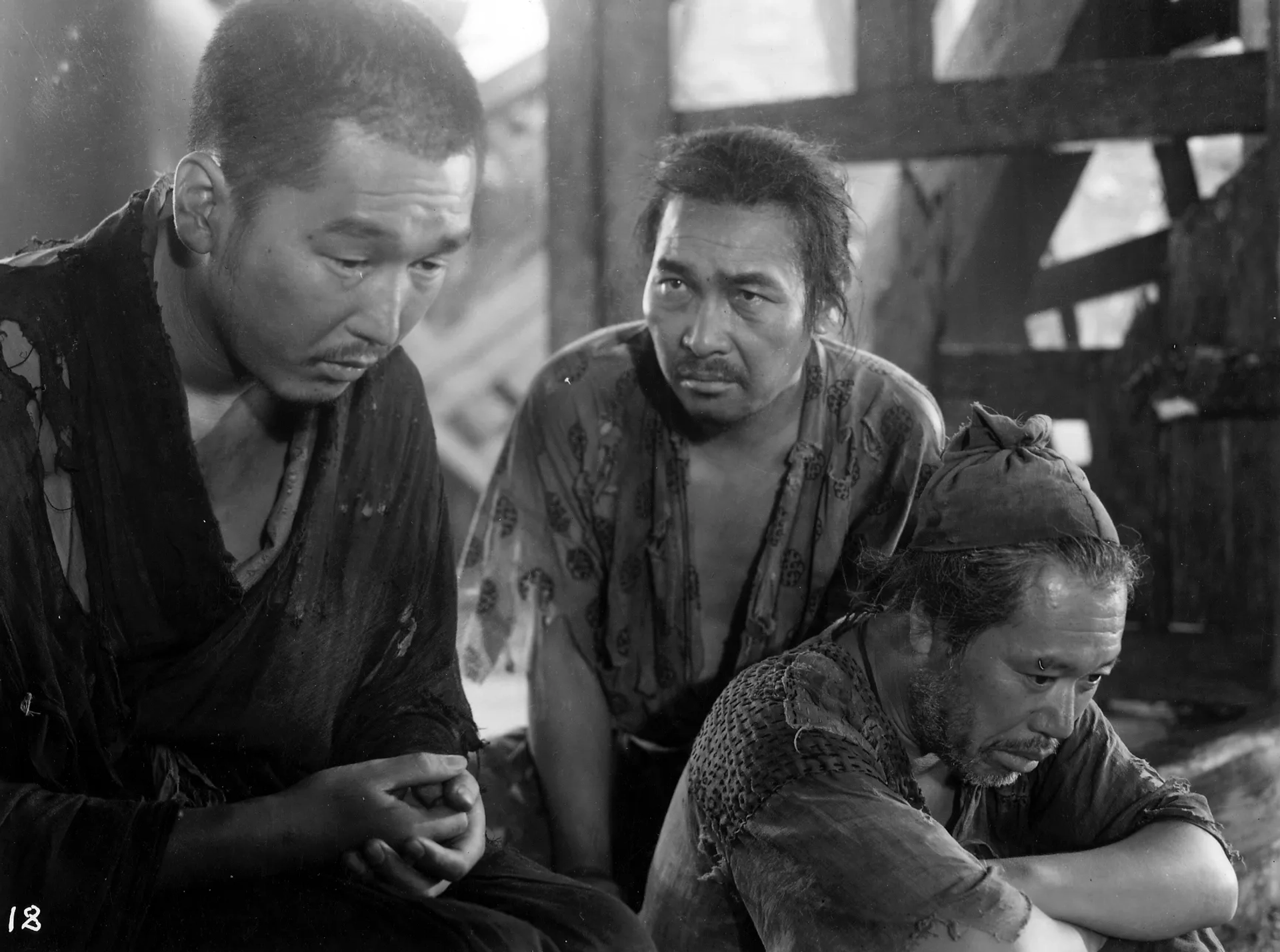 Minoru Chiaki, Takashi Shimura, and Kichijirô Ueda in Rashomon (1950)