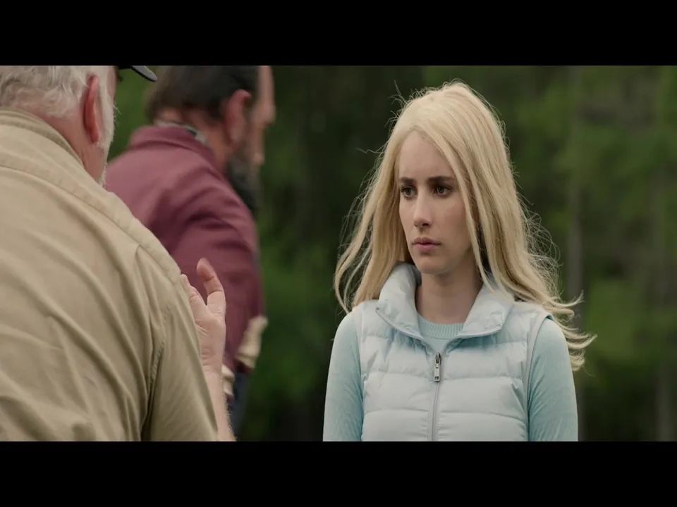 Wayne Duvall, Emma Roberts, and Ethan Suplee in The Hunt (2020)