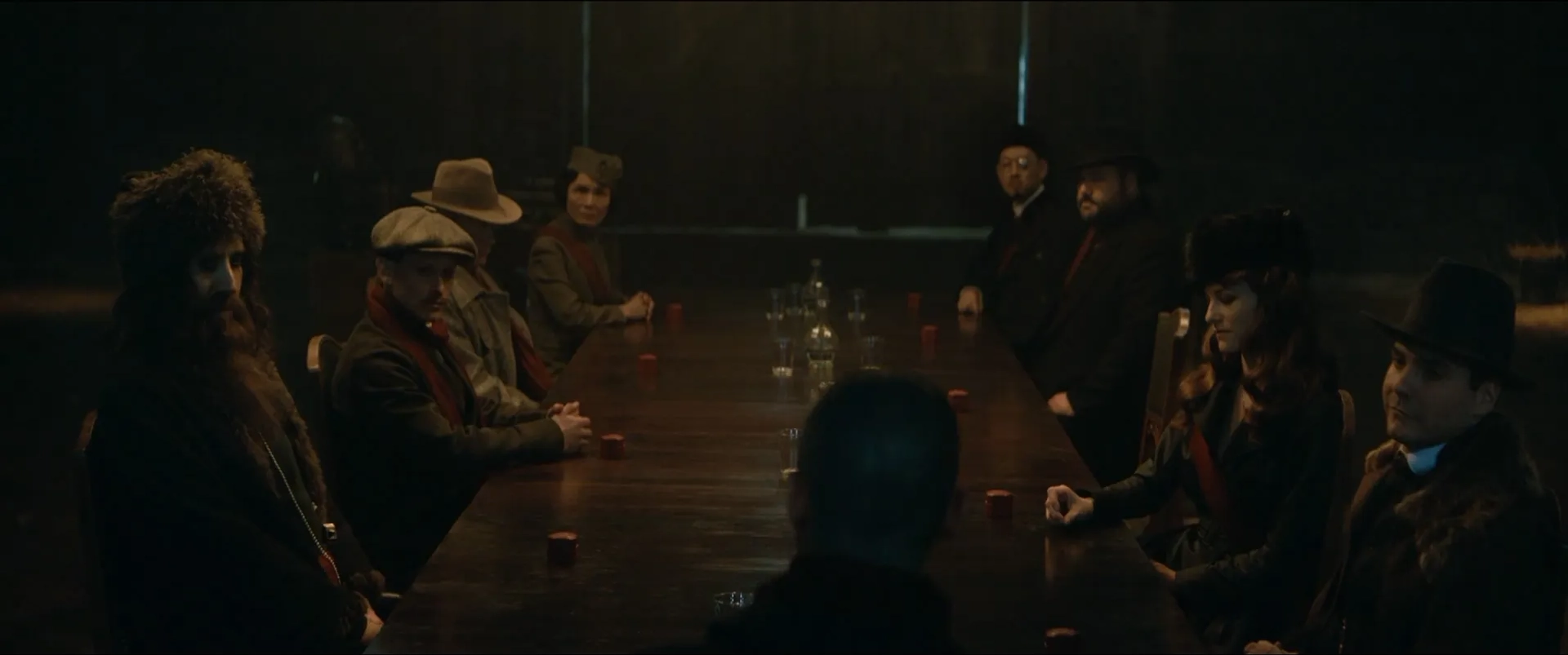 Daniel Brühl, Rhys Ifans, Takako Akashi, Joel Basman, Andy Cheung, Valerie Pachner, and Richard Stephenson Winter in The King's Man (2021)