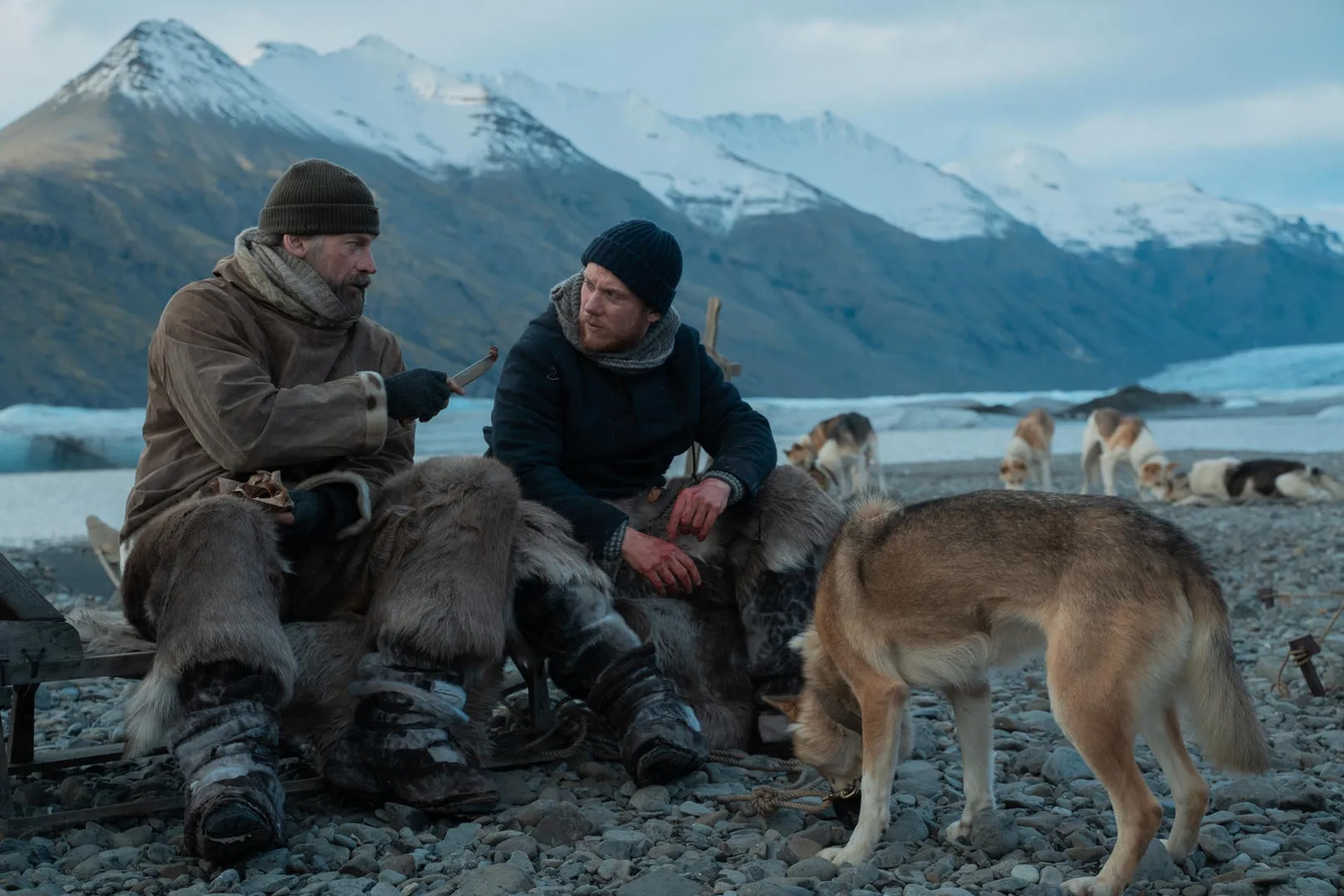 Nikolaj Coster-Waldau and Joe Cole in Against the Ice (2022)