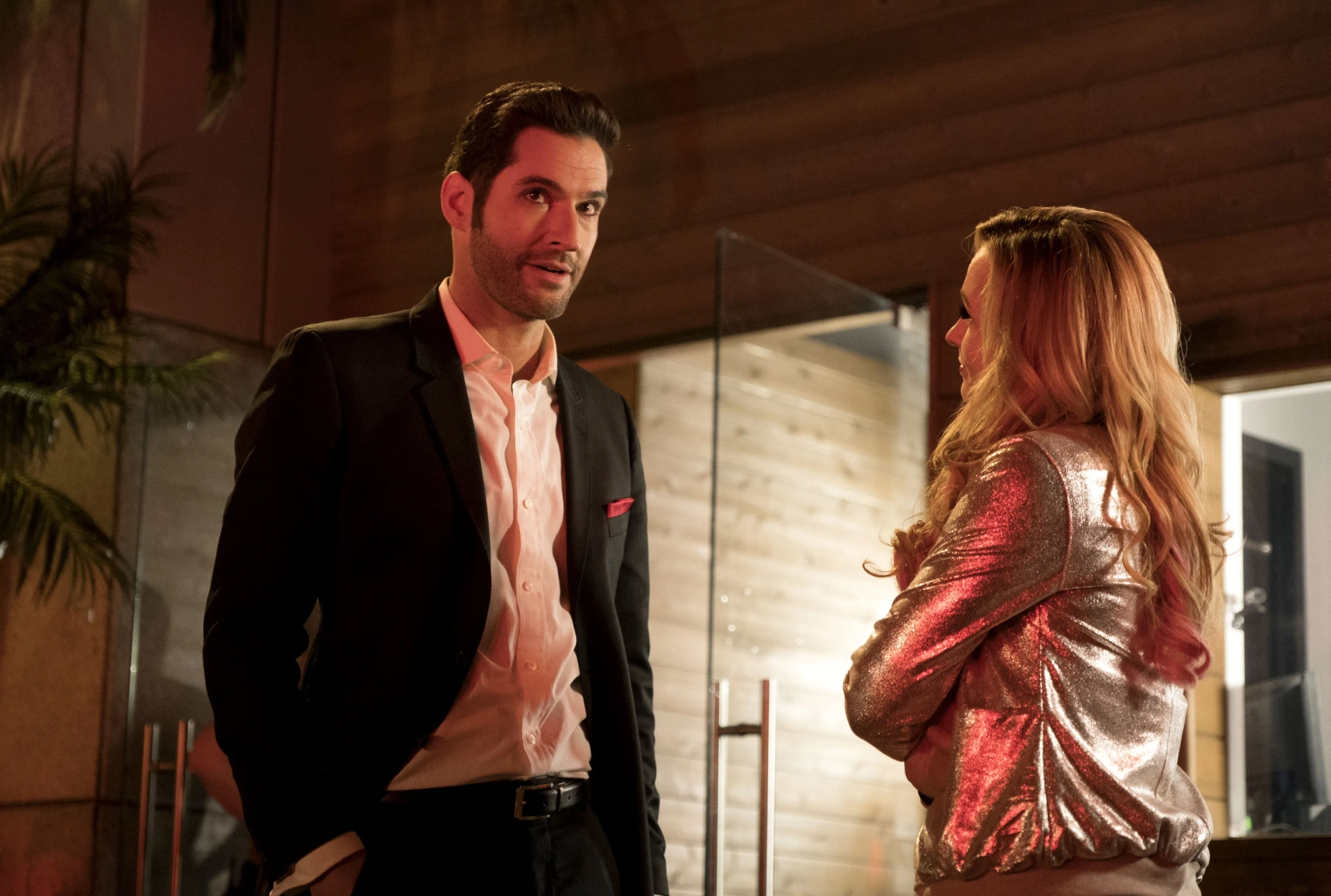 Tom Ellis and Lindsey Gort in Lucifer (2016)