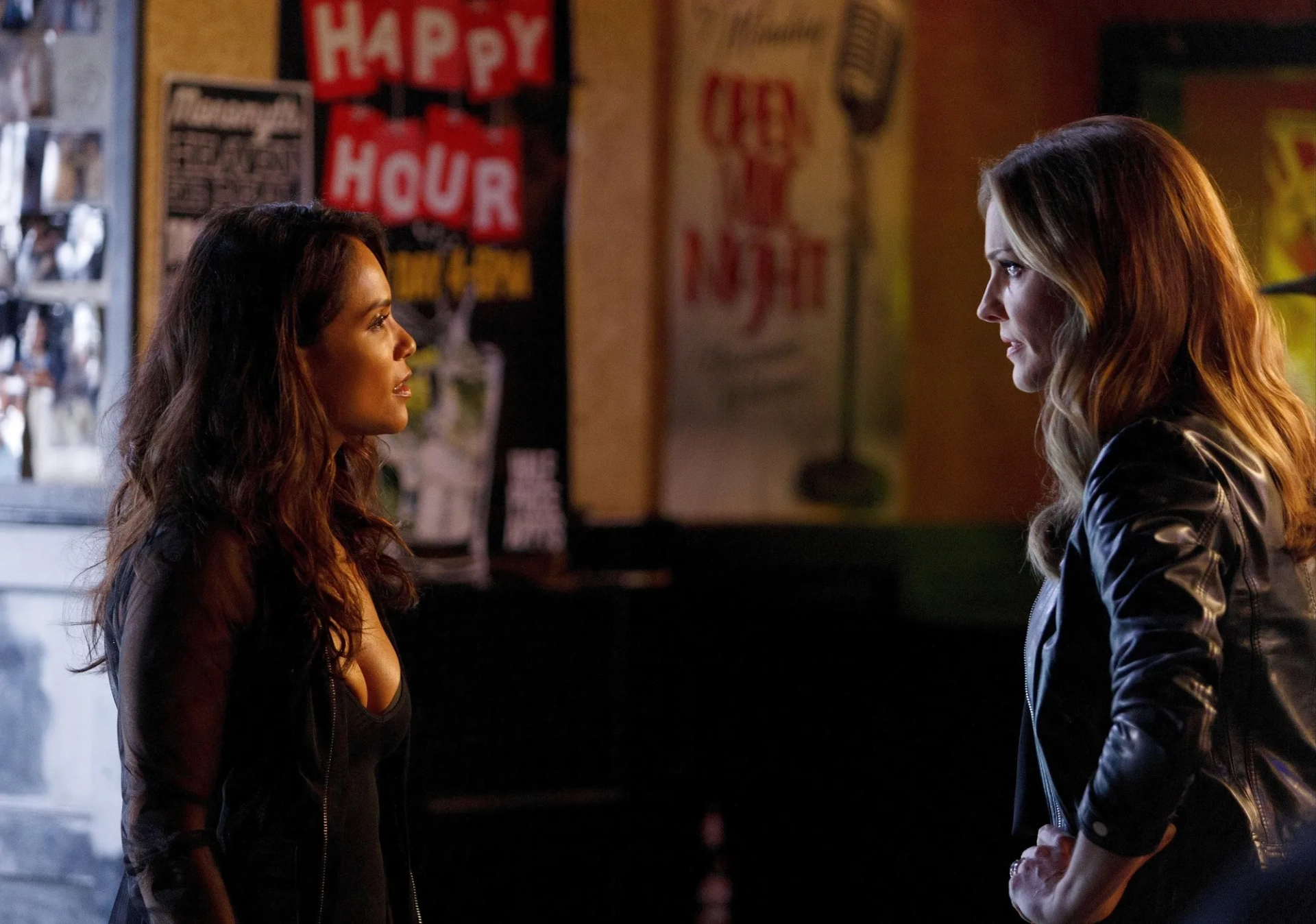 Tricia Helfer and Lesley-Ann Brandt in Lucifer (2016)